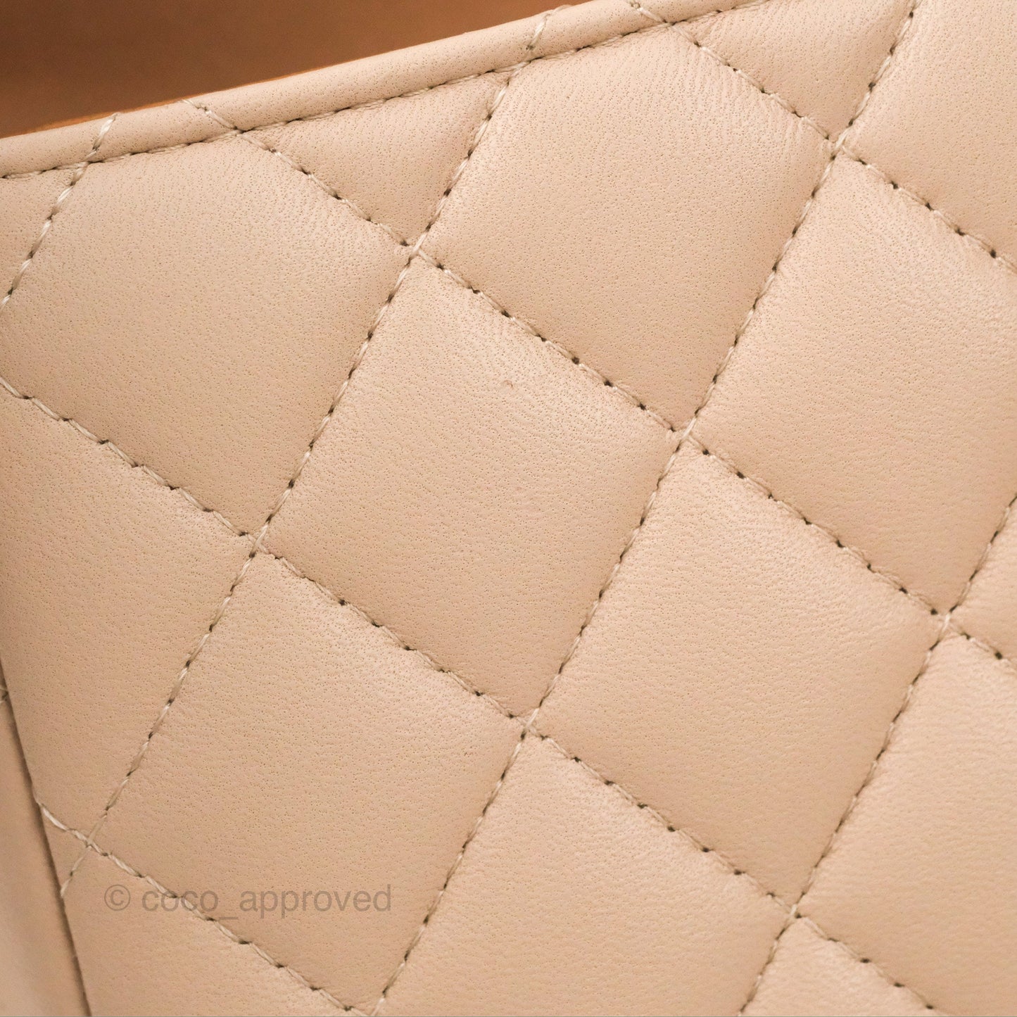 Chanel Top Handle Mini Rectangular Flap Bag Ecru/Beige Lambskin Gold Hardware 23P