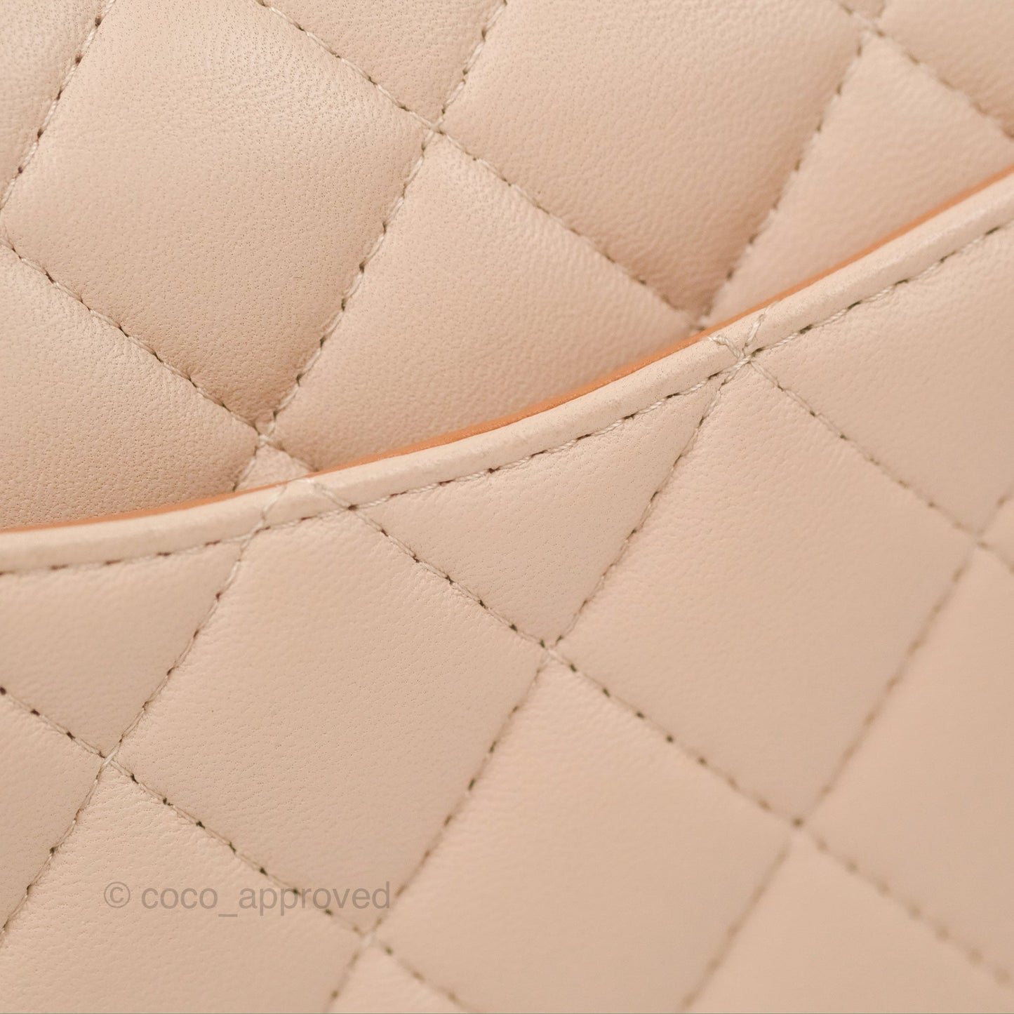 Chanel Top Handle Mini Rectangular Flap Bag Ecru/Beige Lambskin Gold Hardware 23P