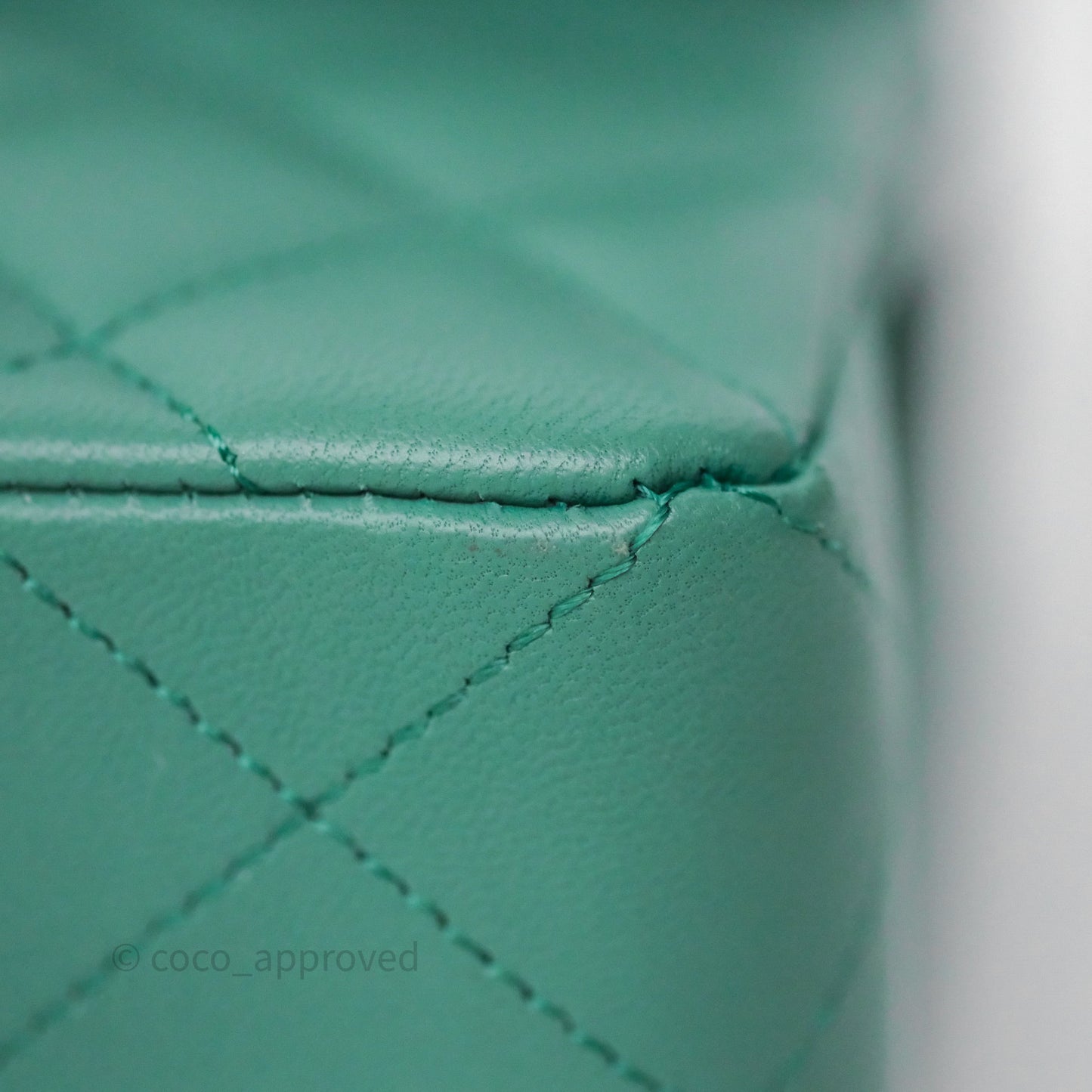 Chanel Small Classic Flap Quilted Green Lambskin Gold Hardware