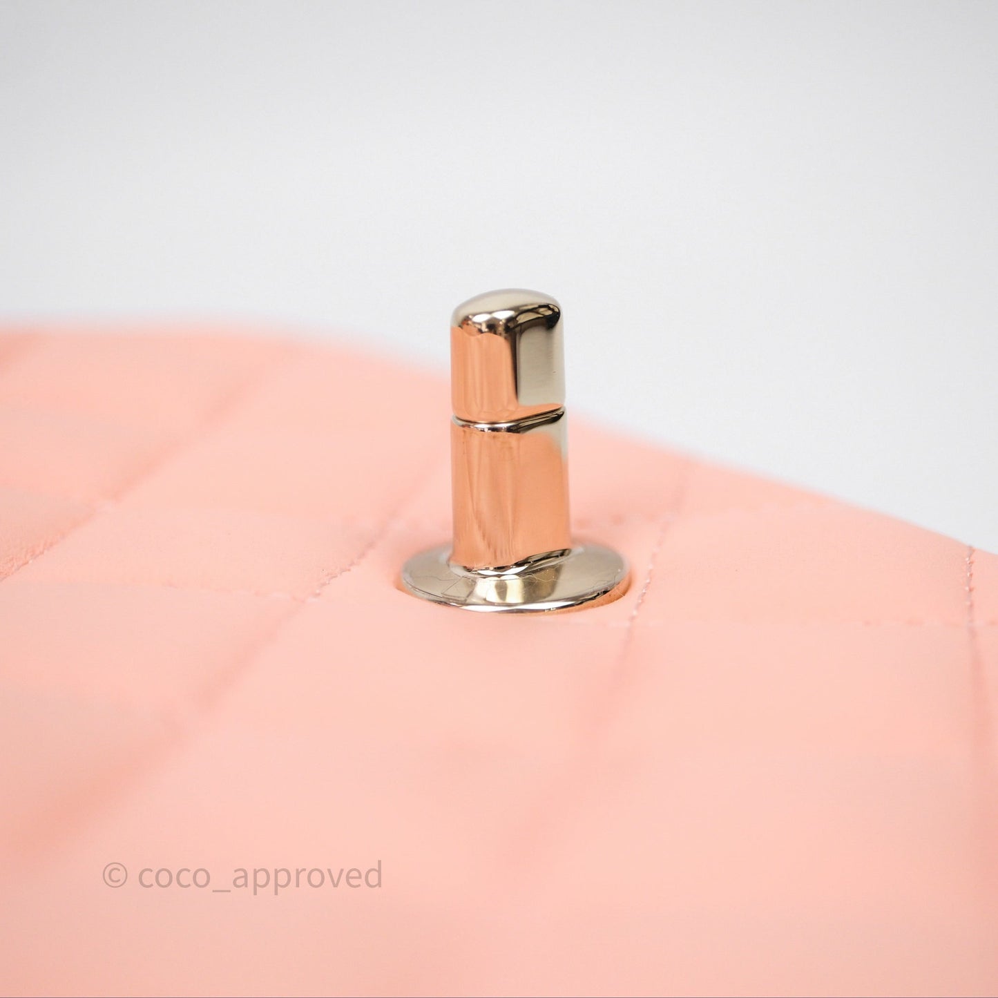 Chanel Mini Square Quilted Peach Lambskin Gold Hardware