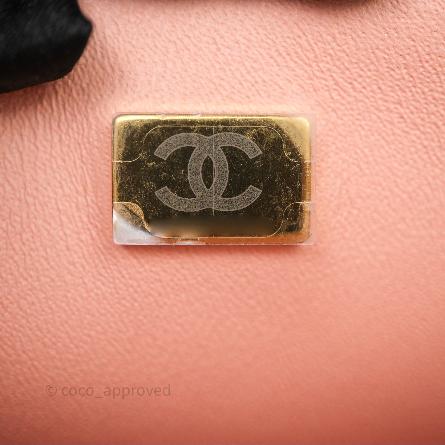 Chanel Mini Square Quilted Peach Lambskin Gold Hardware
