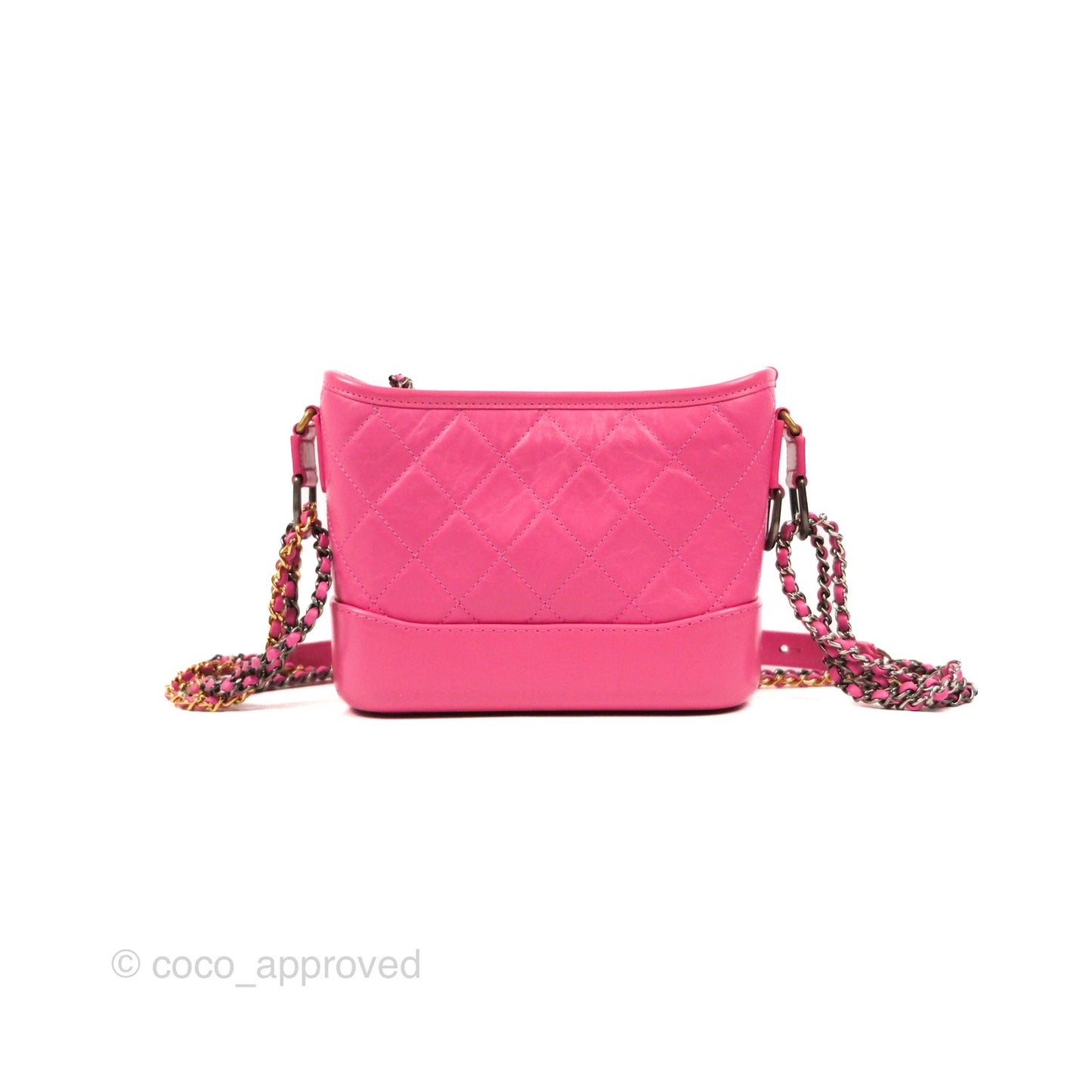 Chanel Quilted Small Gabrielle Hobo Pink Aged Calfskin Mixed Hardware