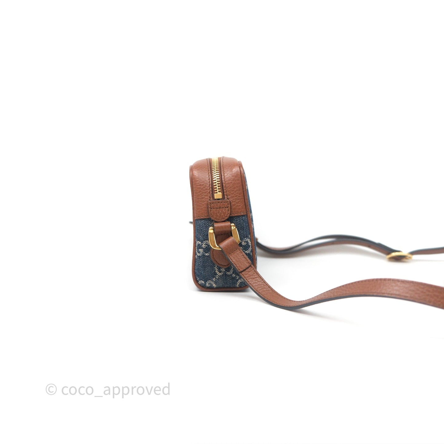 Gucci Ophidia Jacquard Denim Mini Bag Gold Hardware