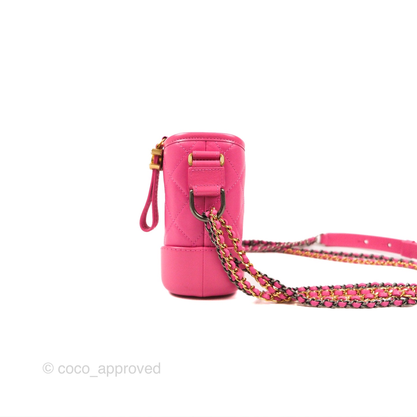 Chanel Quilted Small Gabrielle Hobo Pink Aged Calfskin Mixed Hardware