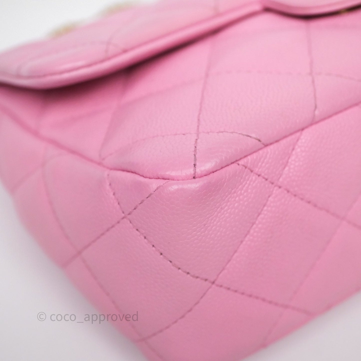 Chanel Large Flap Bag Heart Adjustable Chain Pink Caviar Aged Gold Hardware