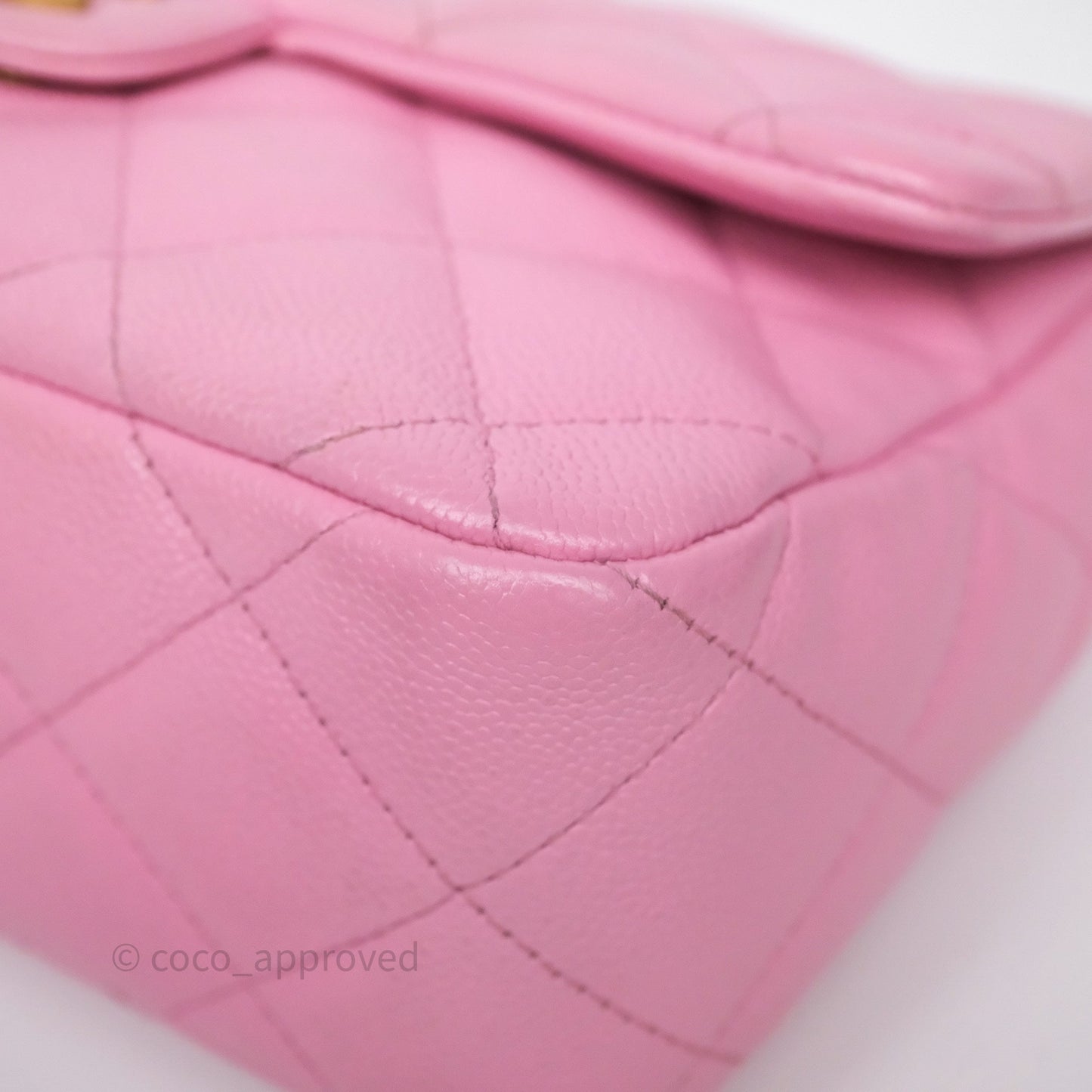 Chanel Large Flap Bag Heart Adjustable Chain Pink Caviar Aged Gold Hardware