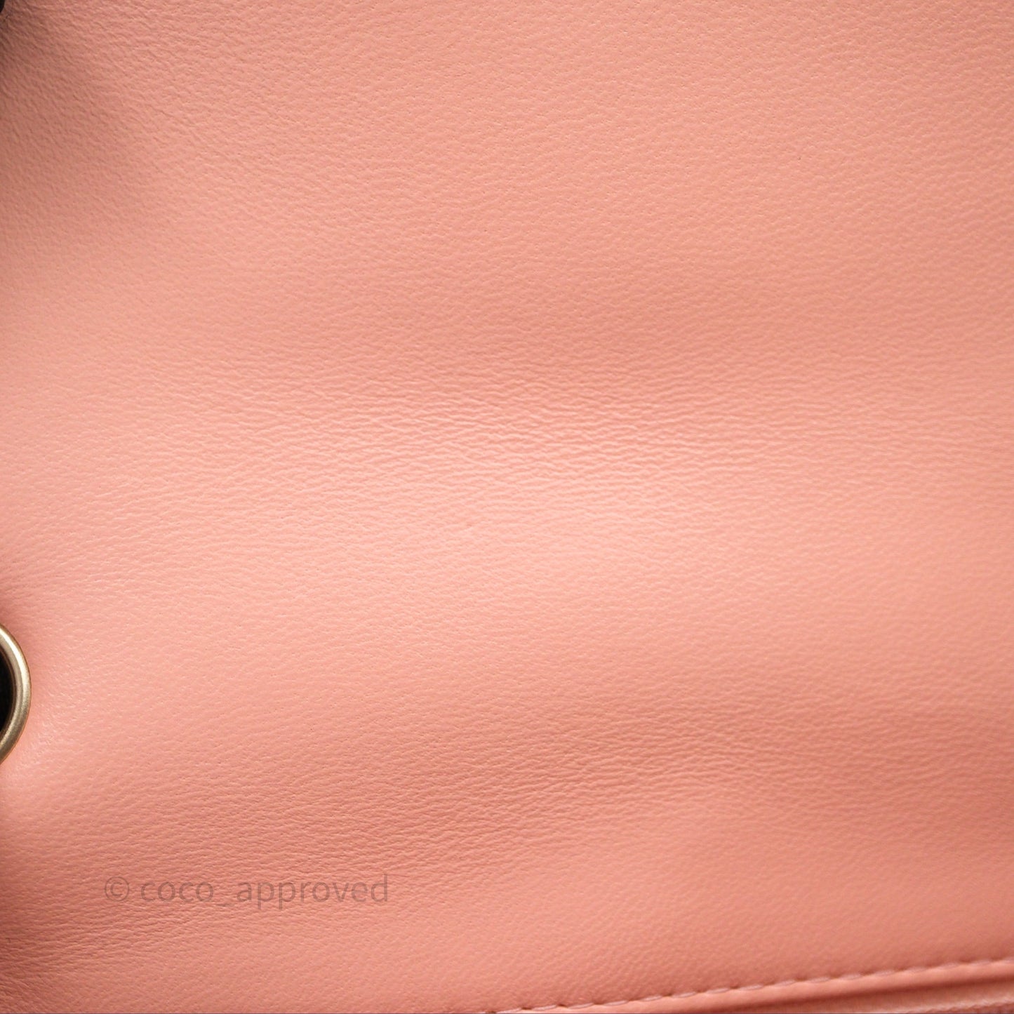 Chanel Mini Square Quilted Peach Lambskin Gold Hardware