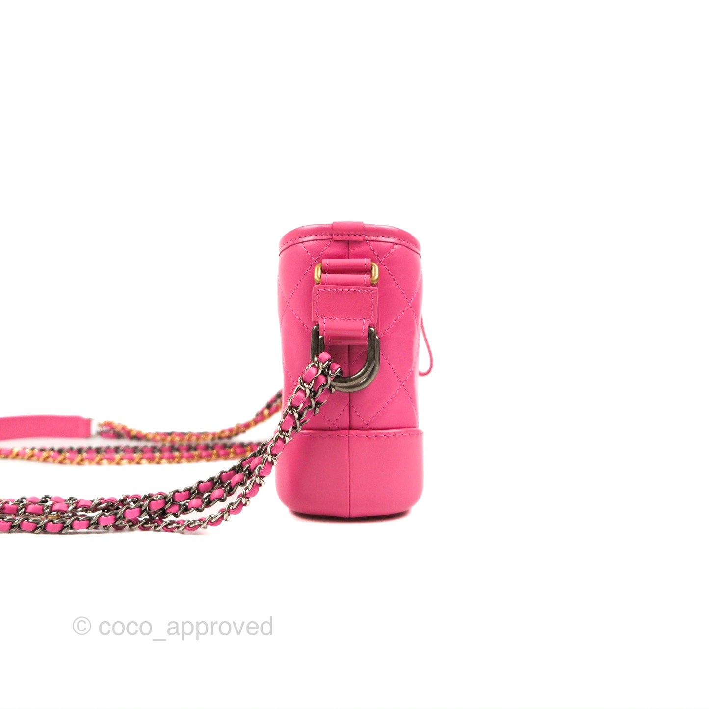 Chanel Quilted Small Gabrielle Hobo Pink Aged Calfskin Mixed Hardware