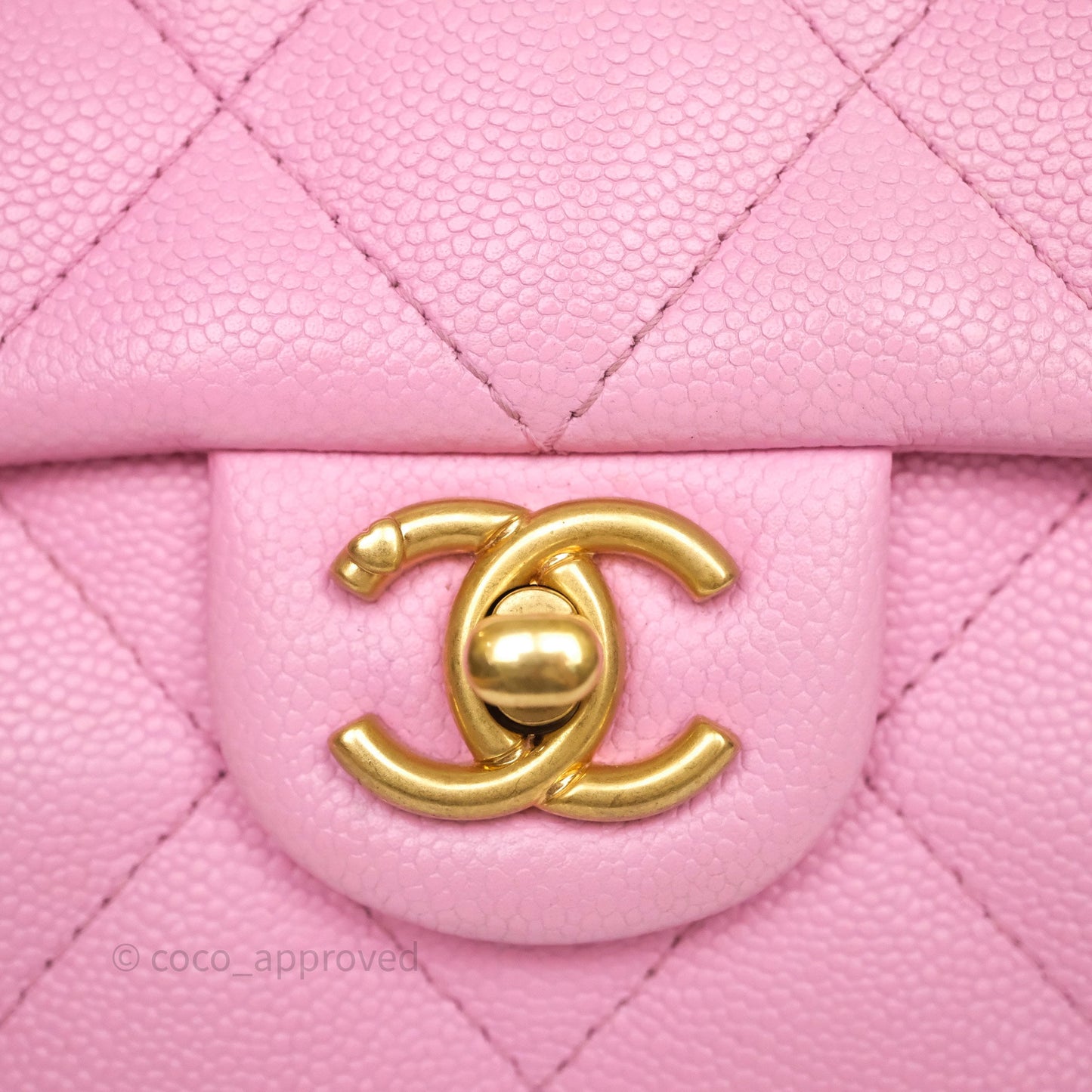 Chanel Large Flap Bag Heart Adjustable Chain Pink Caviar Aged Gold Hardware