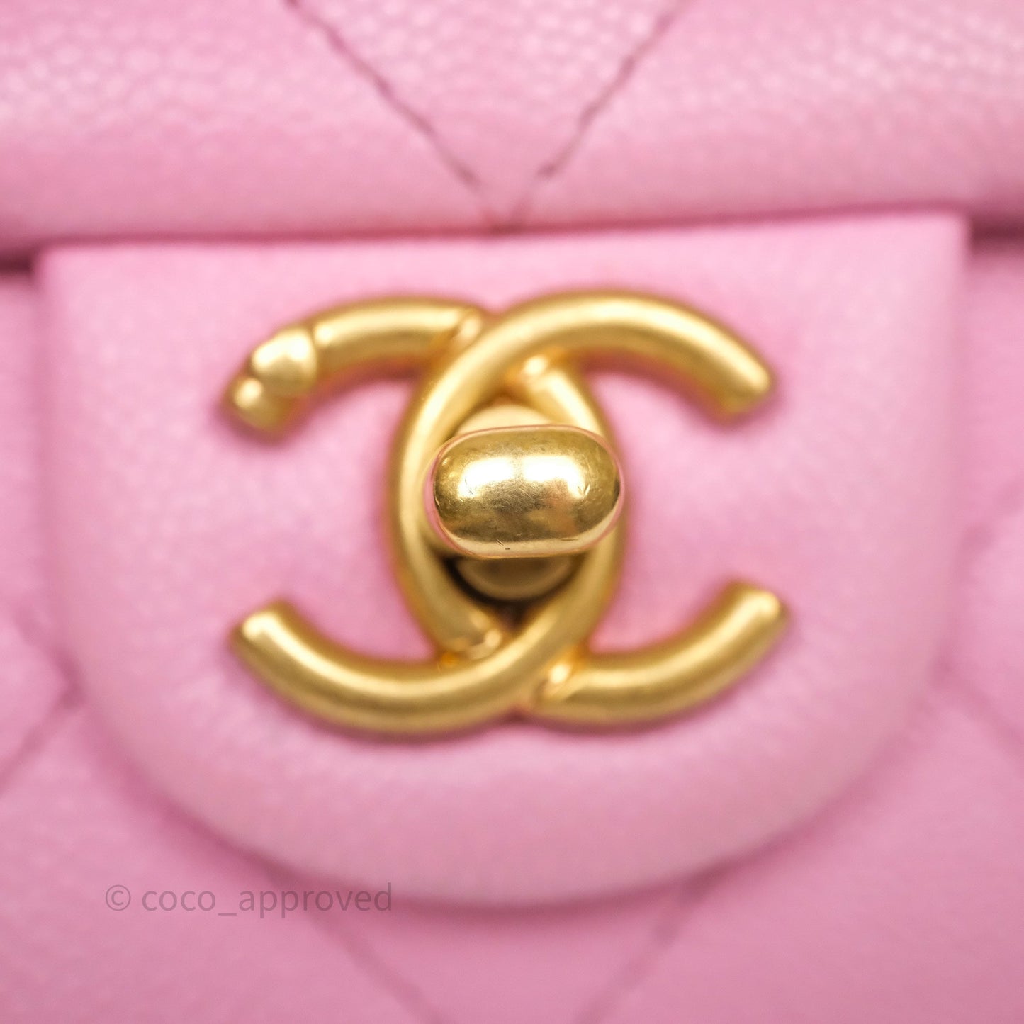 Chanel Large Flap Bag Heart Adjustable Chain Pink Caviar Aged Gold Hardware