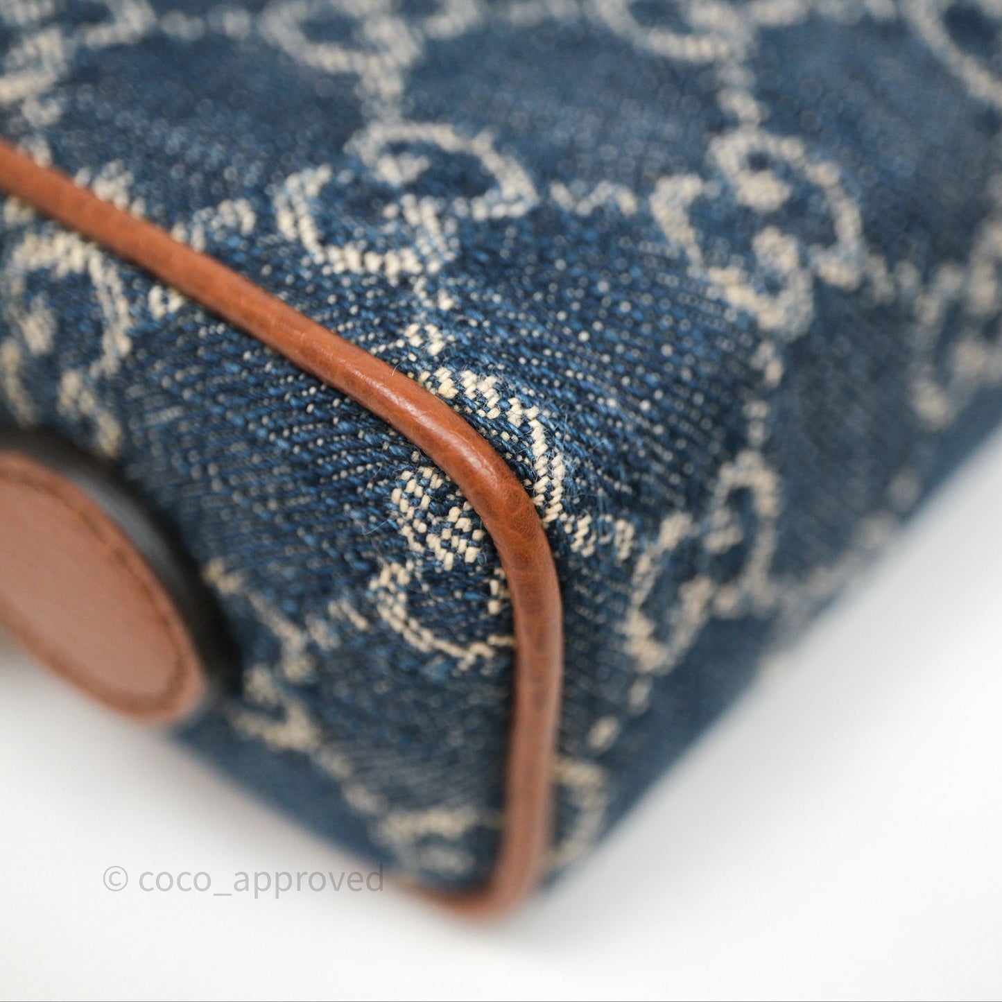 Gucci Ophidia Jacquard Denim Mini Bag Gold Hardware