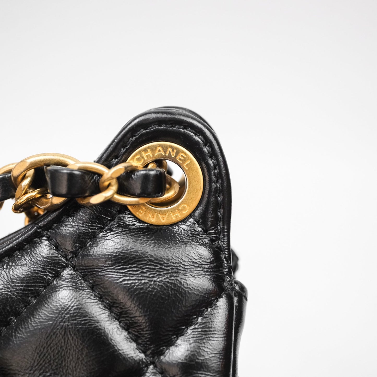 Chanel Medium Wavy CC Hobo Black Shiny Crumpled Calfskin Aged Gold Hardware
