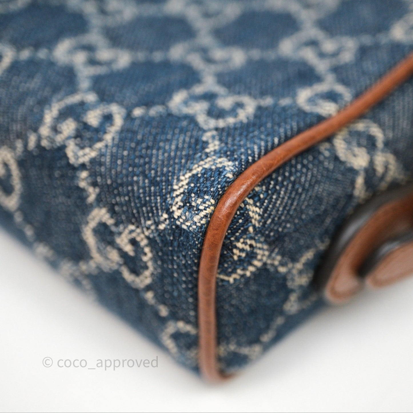 Gucci Ophidia Jacquard Denim Mini Bag Gold Hardware