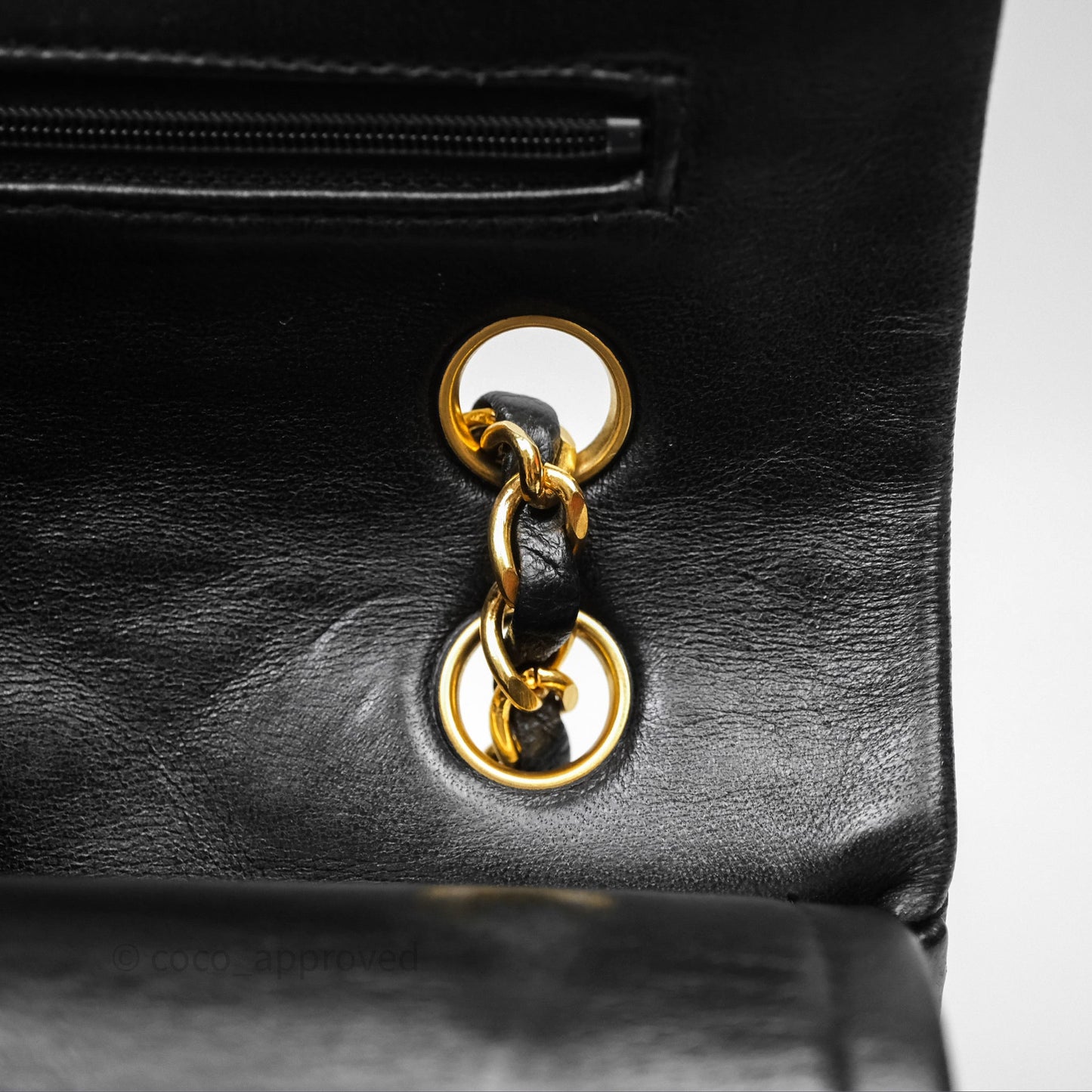 Chanel Classic Vintage Double Flap M/L Black Lambskin 24K Gold Hardware