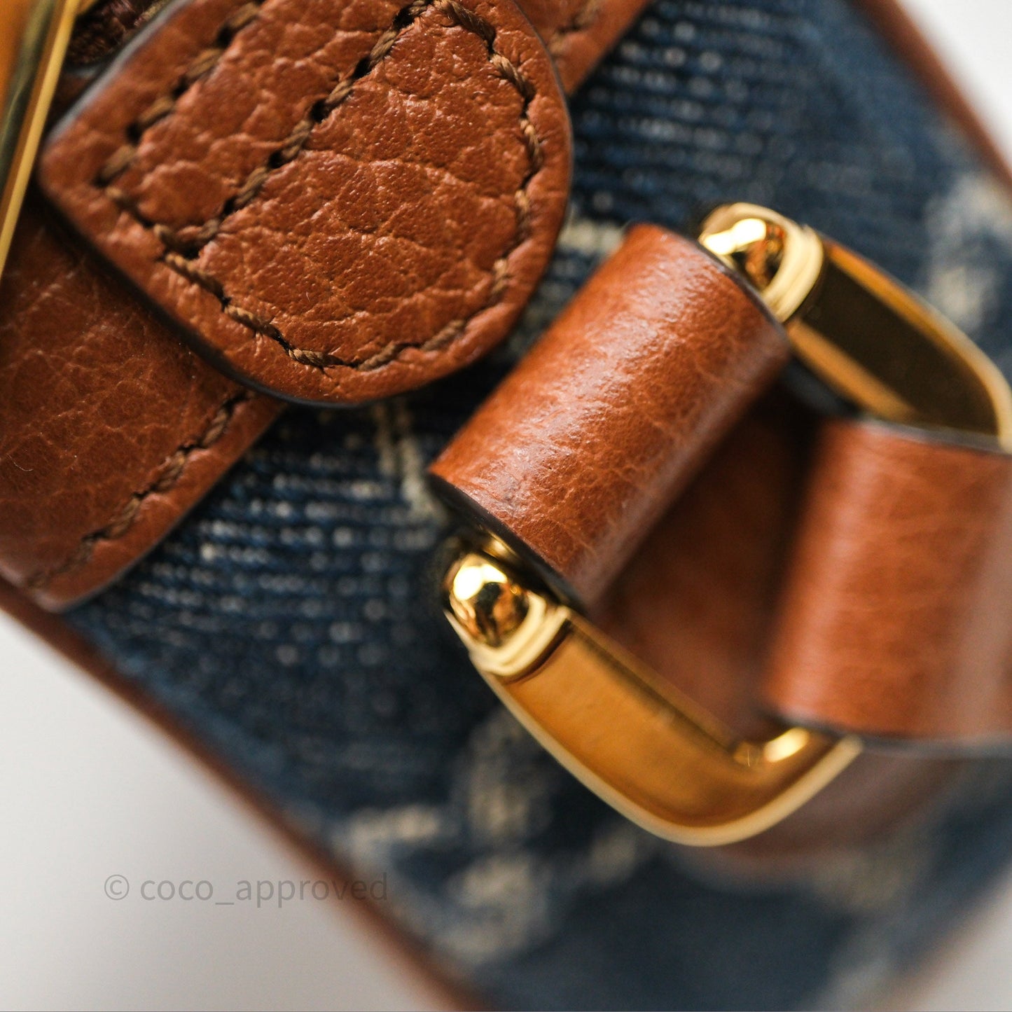 Gucci Ophidia Jacquard Denim Mini Bag Gold Hardware