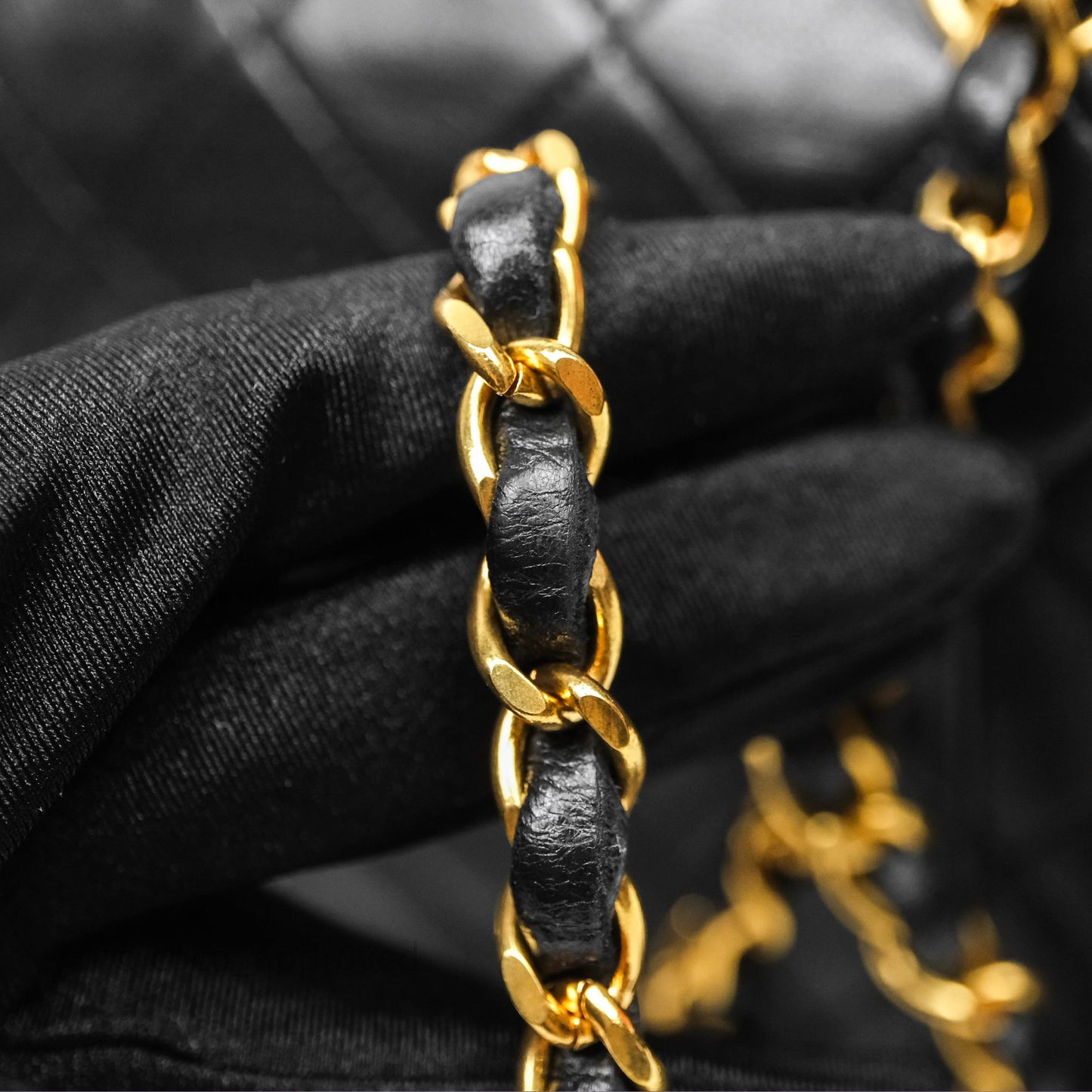 Chanel Classic Vintage Double Flap M/L Black Lambskin 24K Gold Hardware