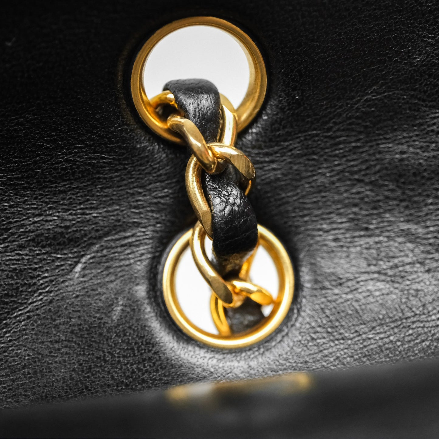 Chanel Classic Vintage Double Flap M/L Black Lambskin 24K Gold Hardware