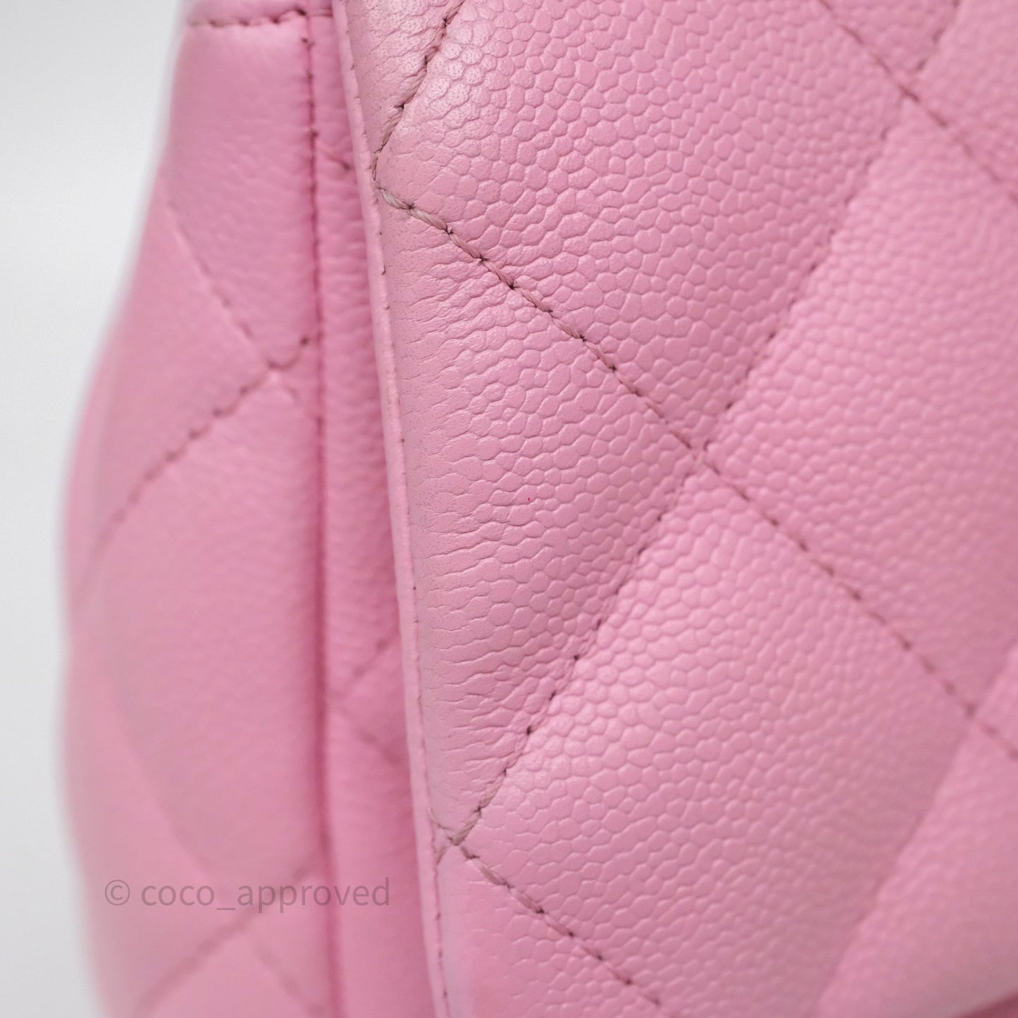Chanel Large Flap Bag Heart Adjustable Chain Pink Caviar Aged Gold Hardware