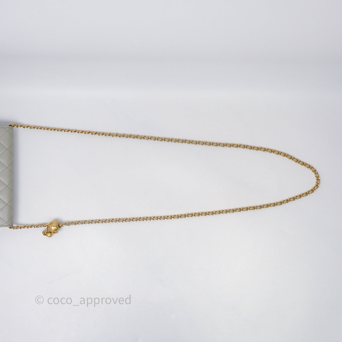 Chanel Quilted Pearl Crush Wallet on Chain WOC Grey Lambskin Aged Gold Hardware
