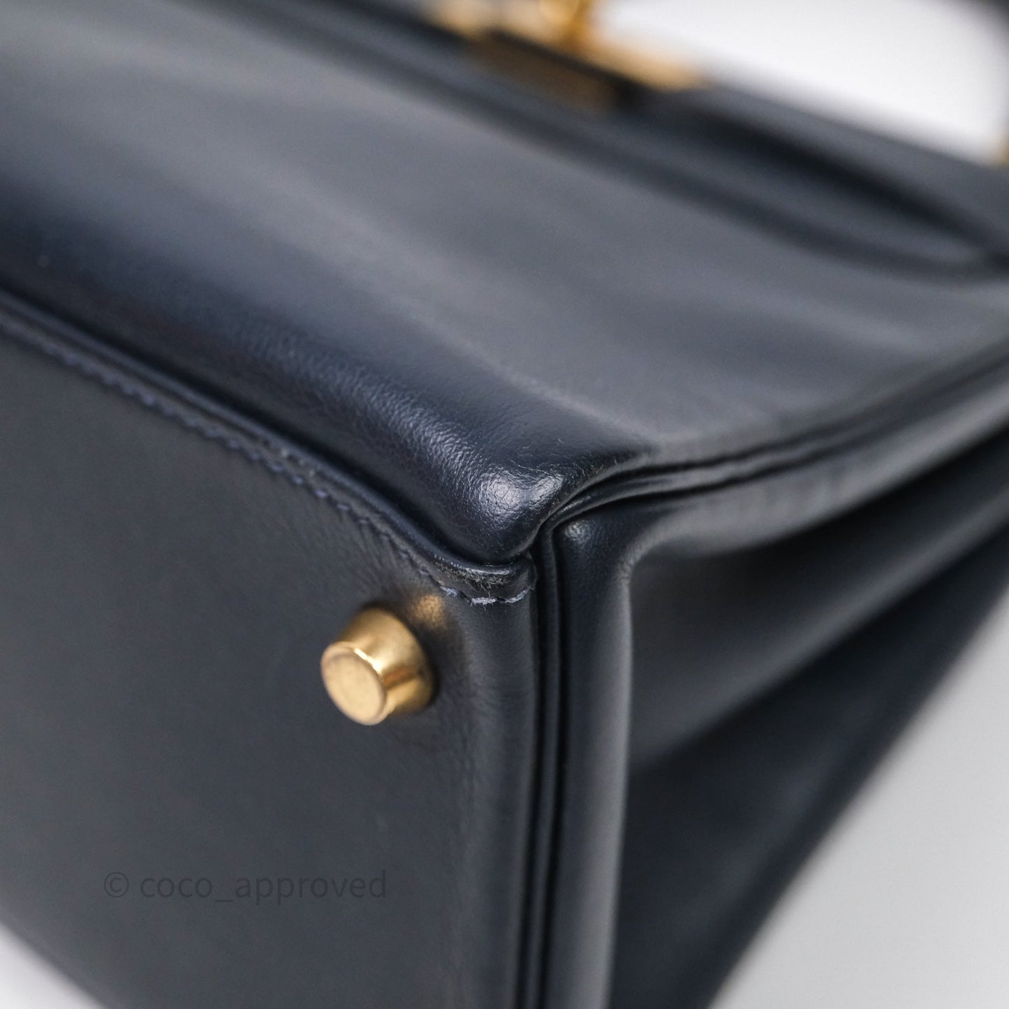 Hermes Kelly 28 Retourne Bleu Nuit 2Z Gold Hardware