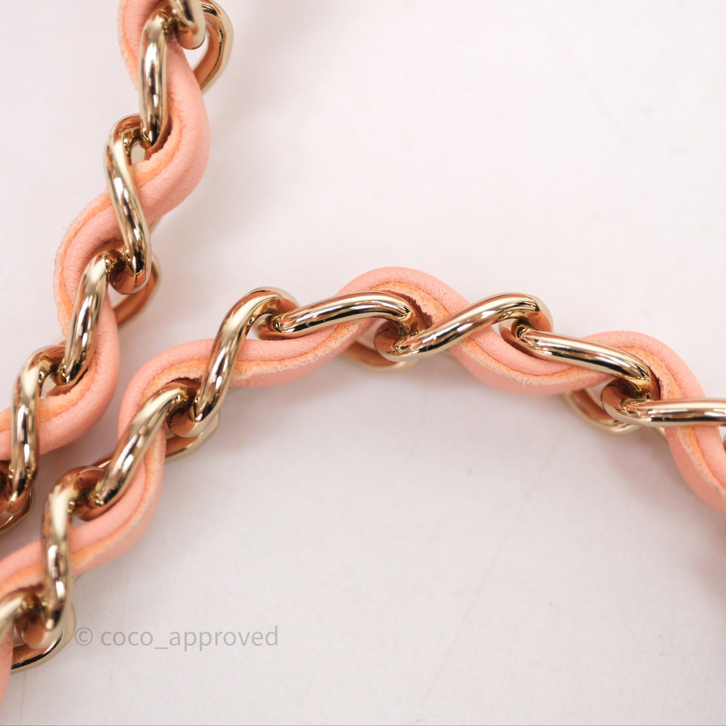 Chanel Mini Square Quilted Peach Lambskin Gold Hardware
