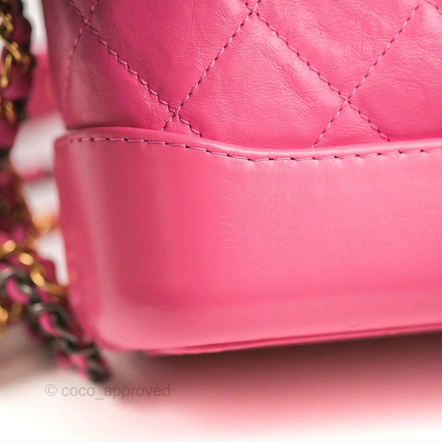 Chanel Quilted Small Gabrielle Hobo Pink Aged Calfskin Mixed Hardware