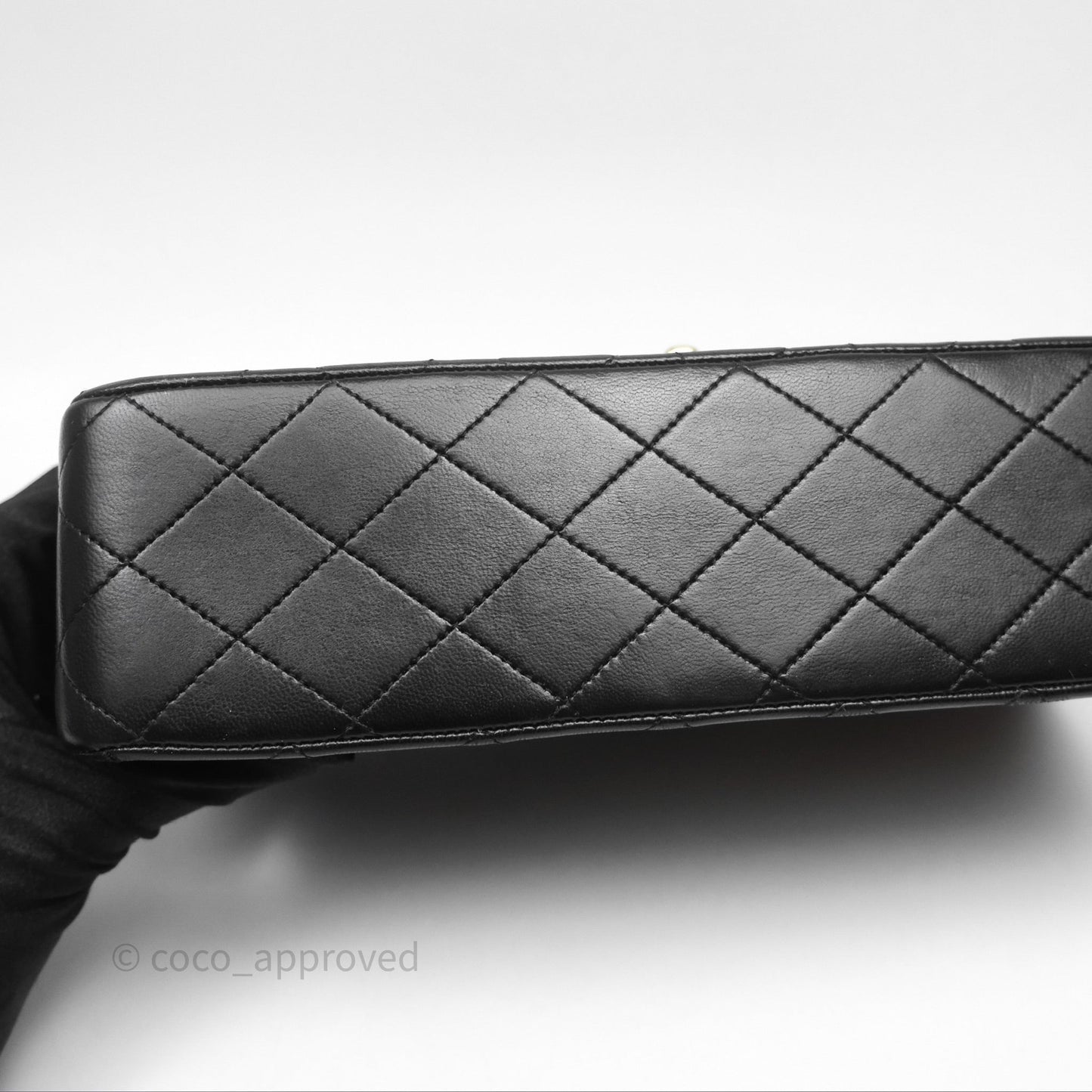 Chanel Classic Vintage Double Flap M/L Black Lambskin 24K Gold Hardware