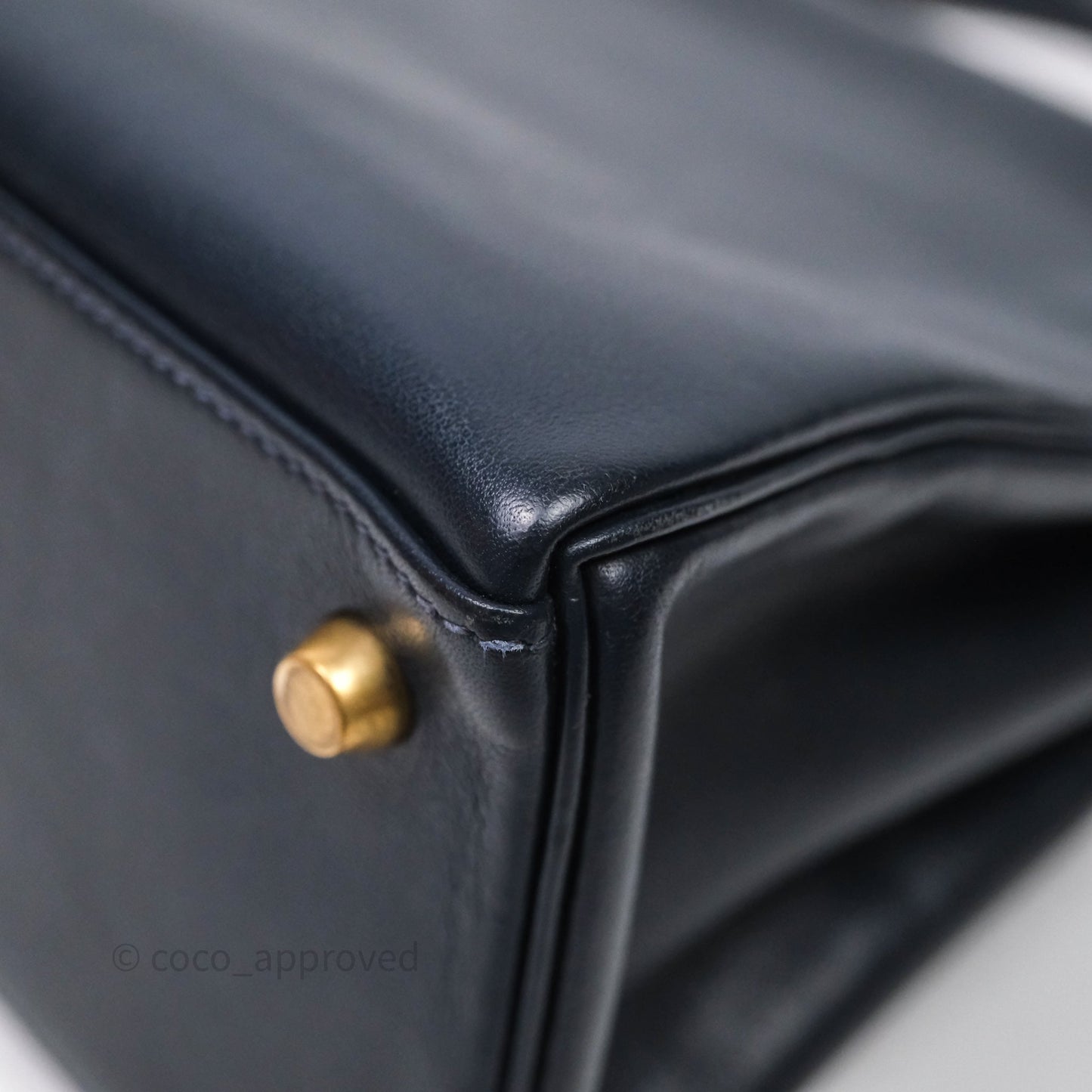 Hermes Kelly 28 Retourne Bleu Nuit 2Z Gold Hardware