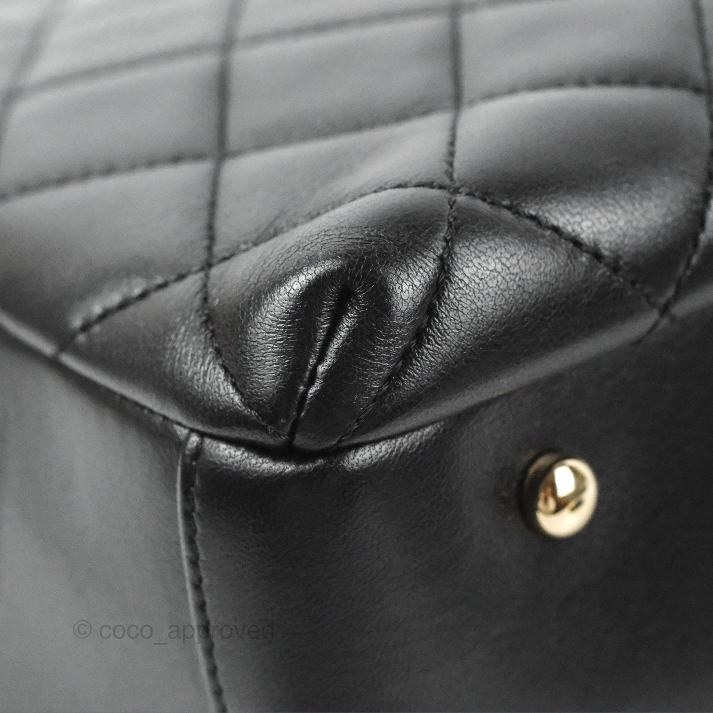 Chanel Quilted Small Trendy CC Bowling Bag Black Lambskin Gold Hardware
