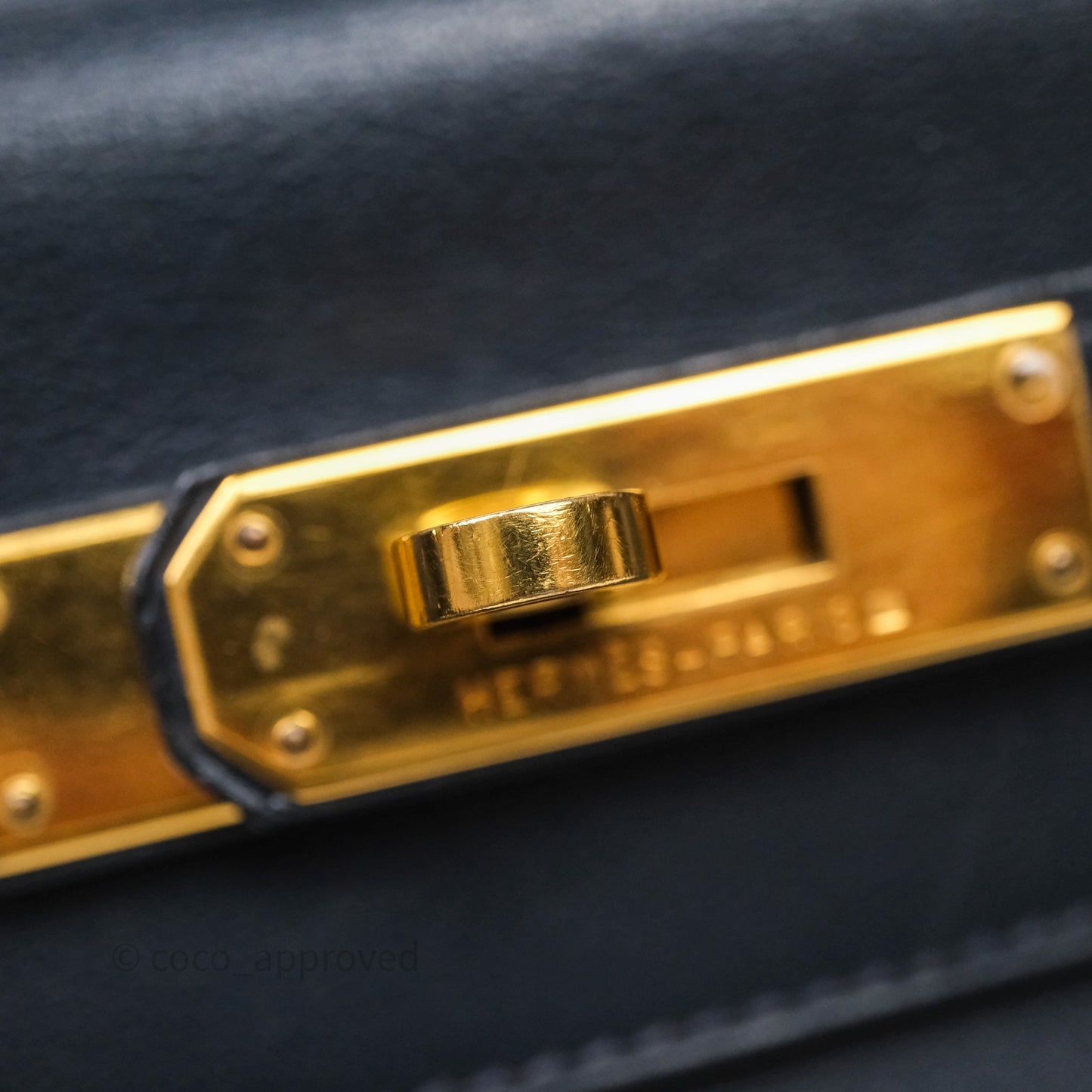 Hermes Kelly 28 Retourne Bleu Nuit 2Z Gold Hardware
