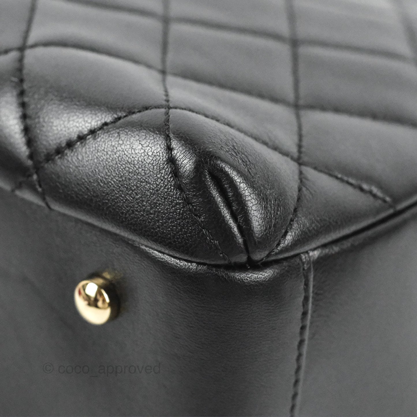 Chanel Quilted Small Trendy CC Bowling Bag Black Lambskin Gold Hardware