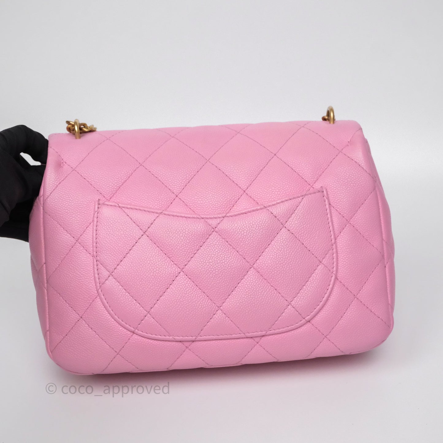 Chanel Large Flap Bag Heart Adjustable Chain Pink Caviar Aged Gold Hardware