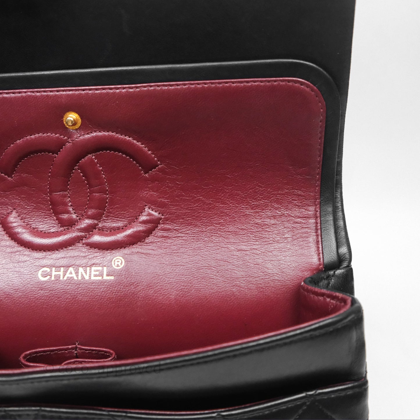 Chanel Classic Vintage Double Flap M/L Black Lambskin 24K Gold Hardware