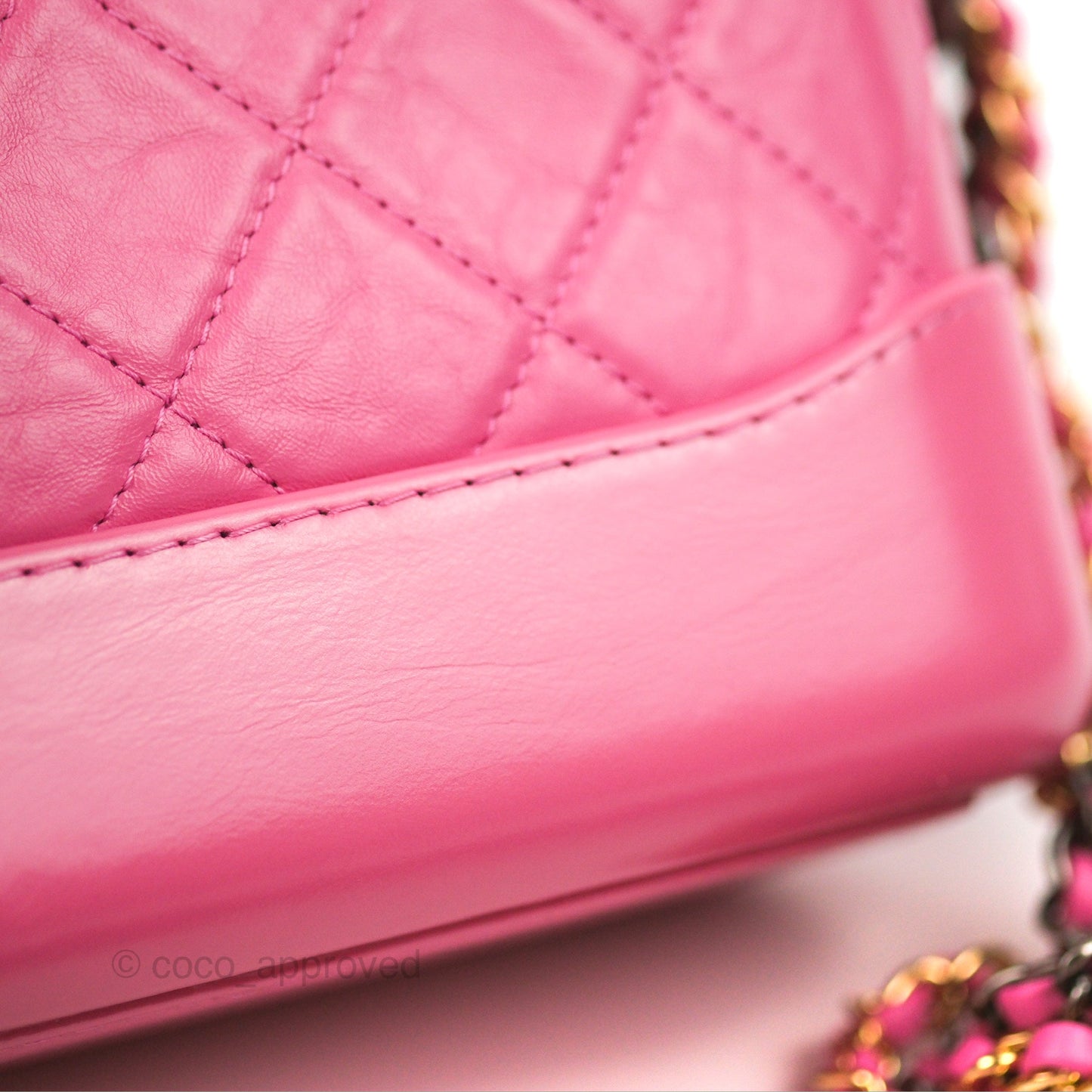 Chanel Quilted Small Gabrielle Hobo Pink Aged Calfskin Mixed Hardware