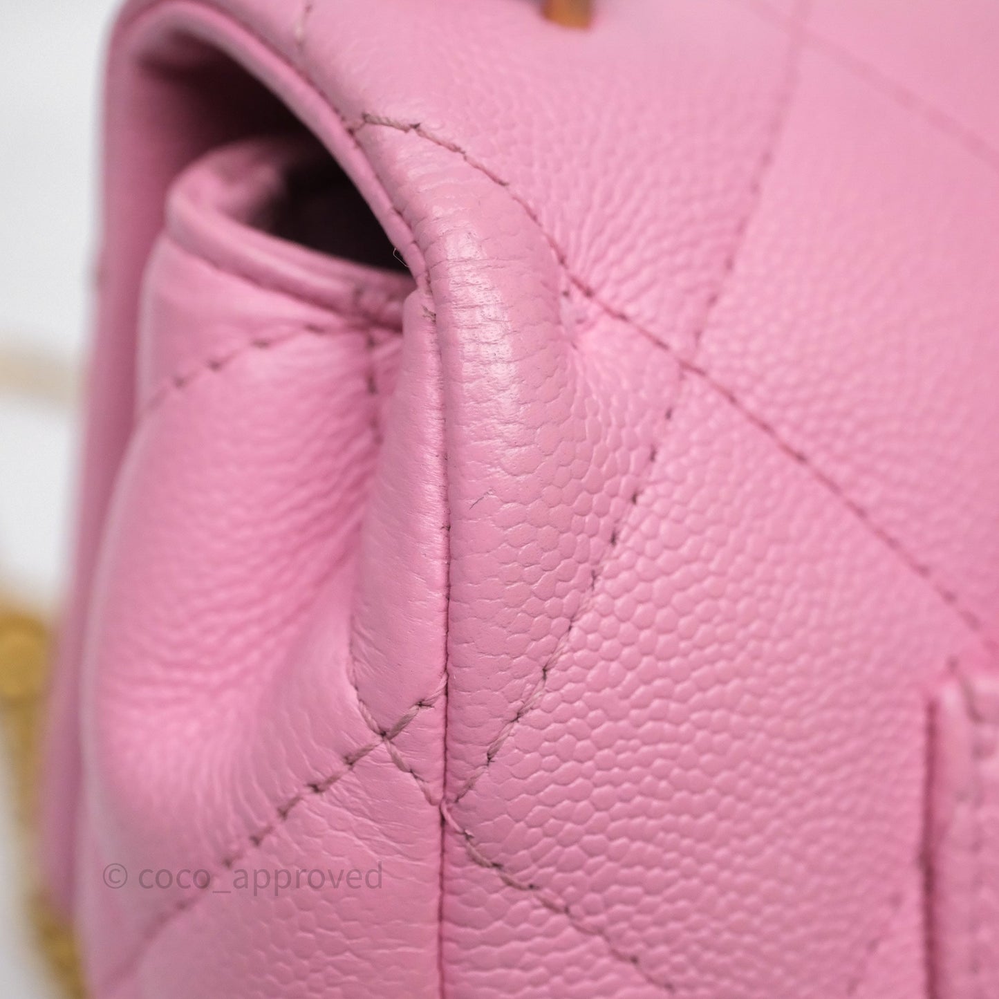 Chanel Large Flap Bag Heart Adjustable Chain Pink Caviar Aged Gold Hardware