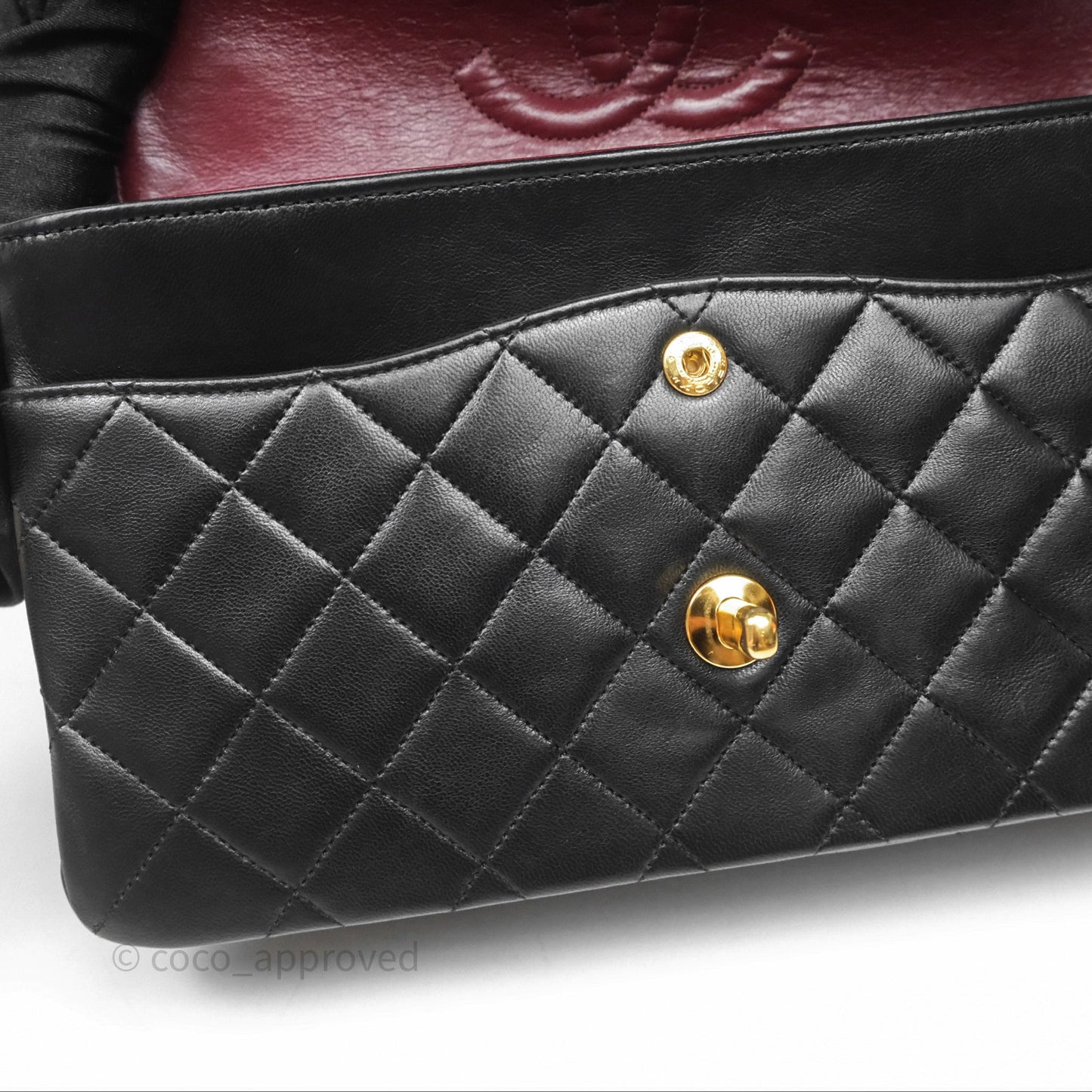 Chanel Classic Vintage Double Flap M/L Black Lambskin 24K Gold Hardware