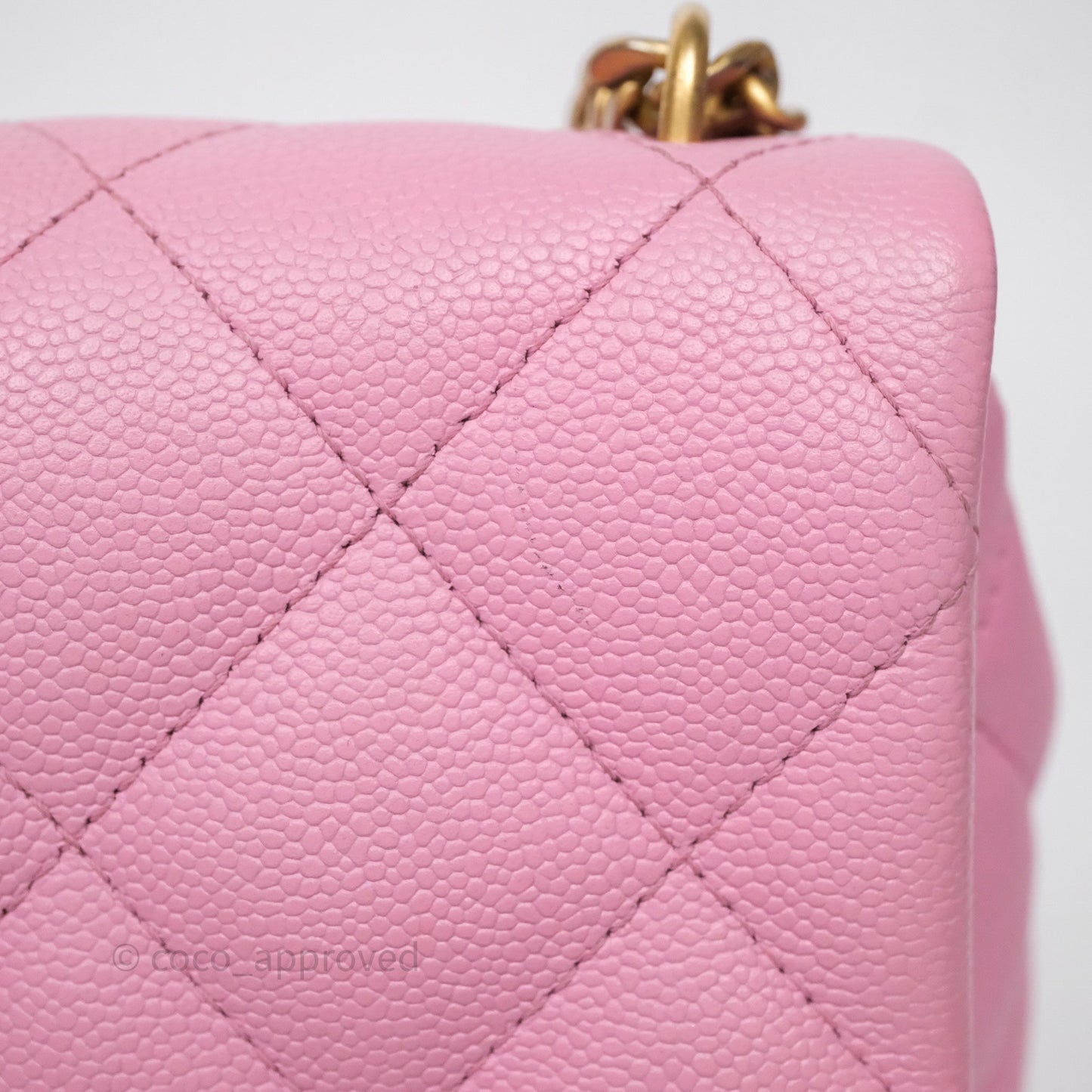 Chanel Large Flap Bag Heart Adjustable Chain Pink Caviar Aged Gold Hardware
