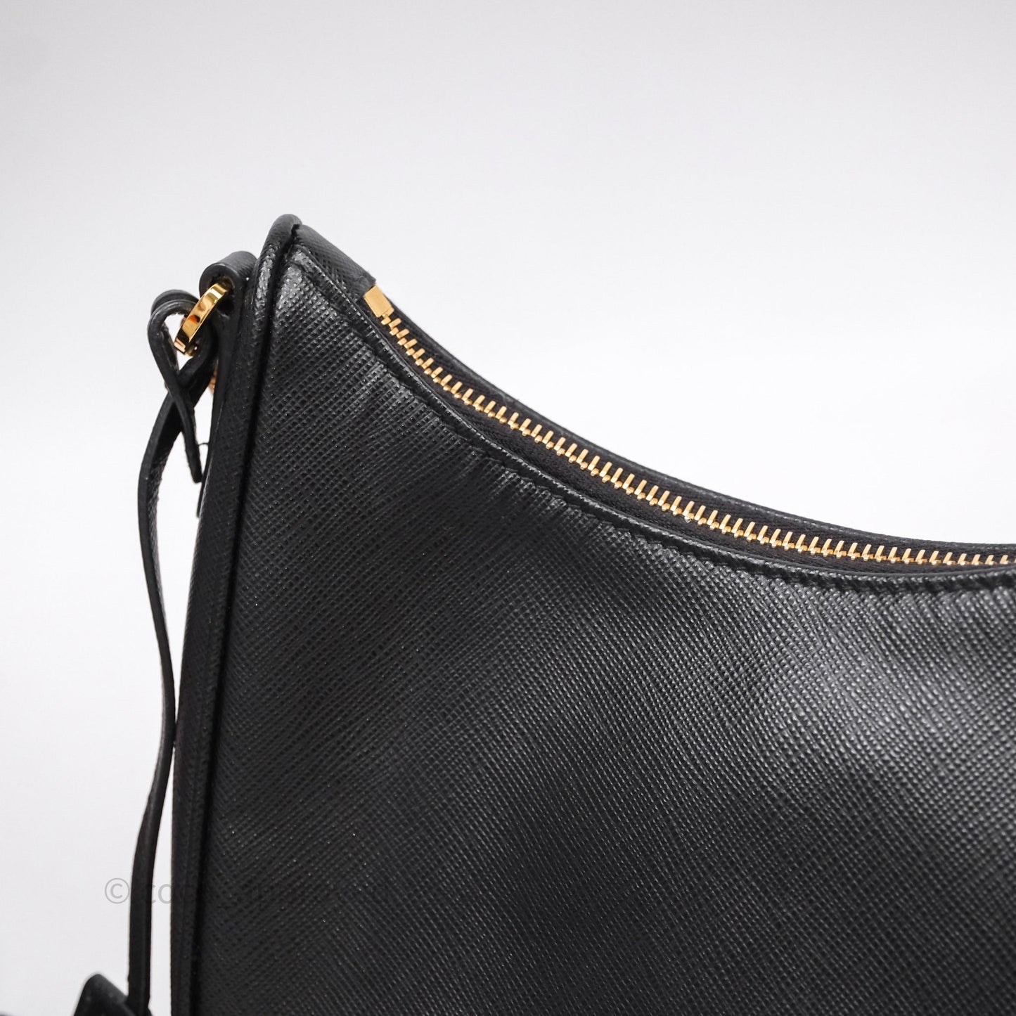 Prada Re-Edition 2005 Black Saffiano Leather Bag Gold Hardware