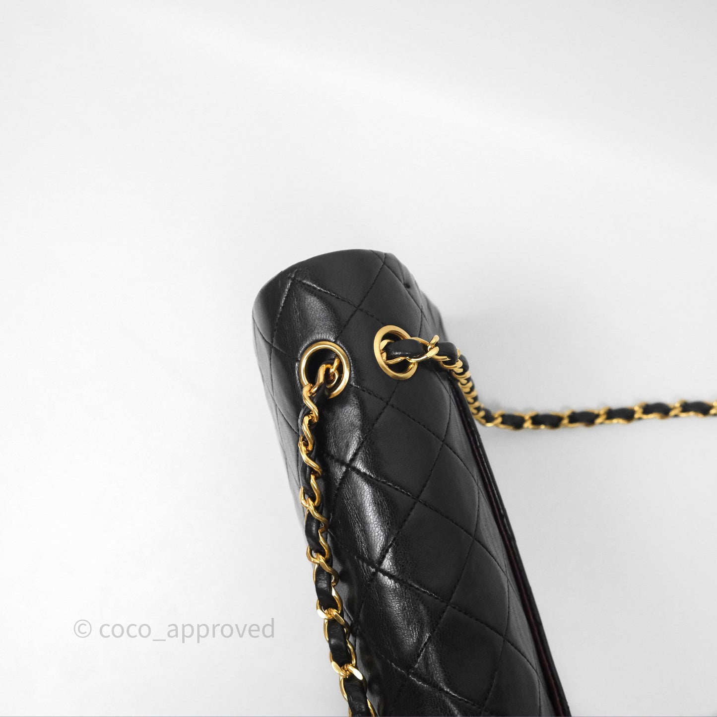 Chanel Classic Vintage Double Flap M/L Black Lambskin 24K Gold Hardware