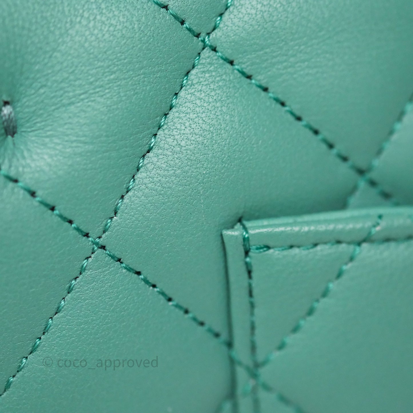 Chanel Small Classic Flap Quilted Green Lambskin Gold Hardware
