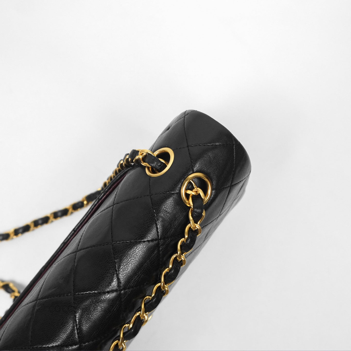 Chanel Classic Vintage Double Flap M/L Black Lambskin 24K Gold Hardware