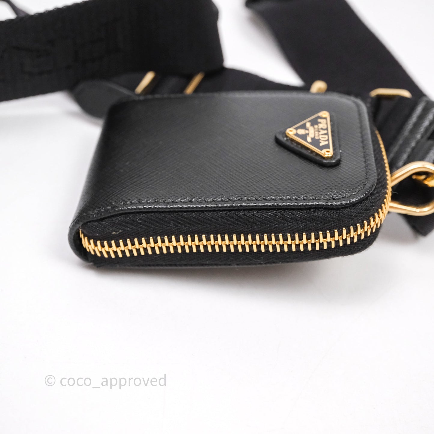 Prada Re-Edition 2005 Black Saffiano Leather Bag Gold Hardware