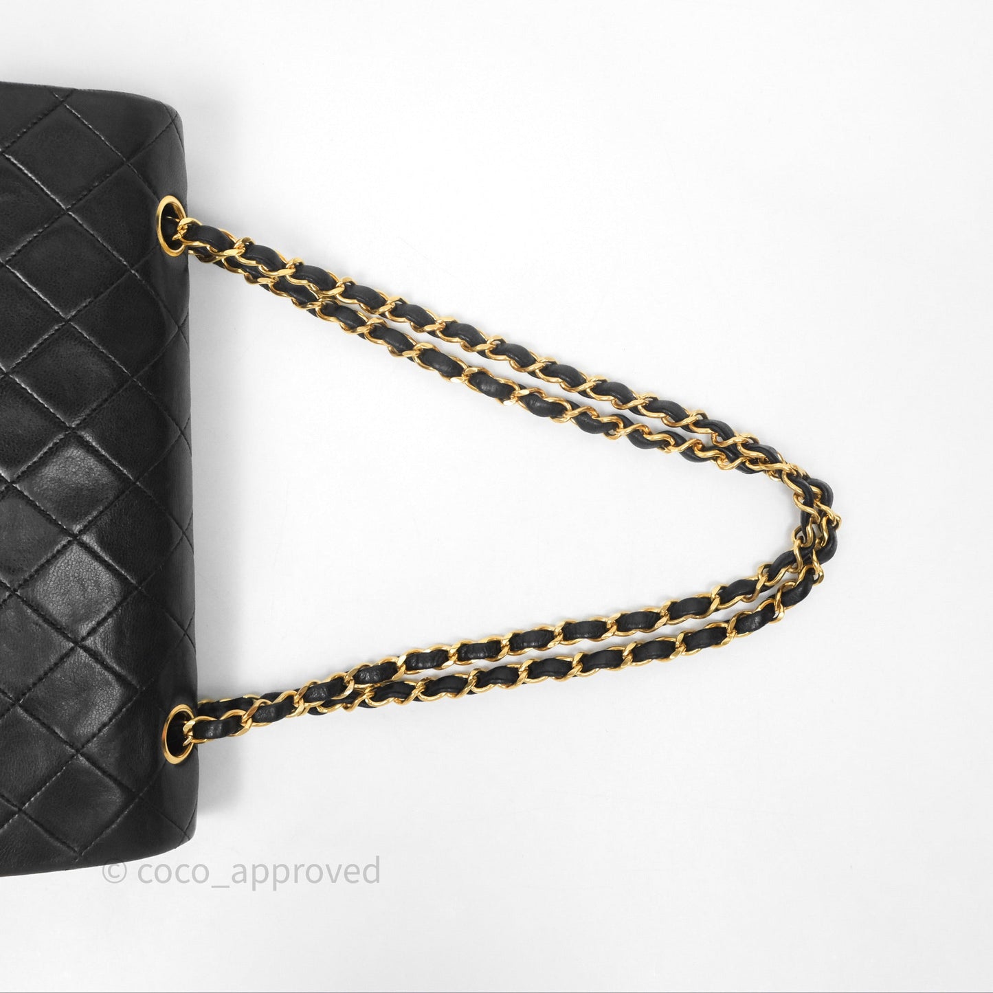 Chanel Classic Vintage Double Flap M/L Black Lambskin 24K Gold Hardware