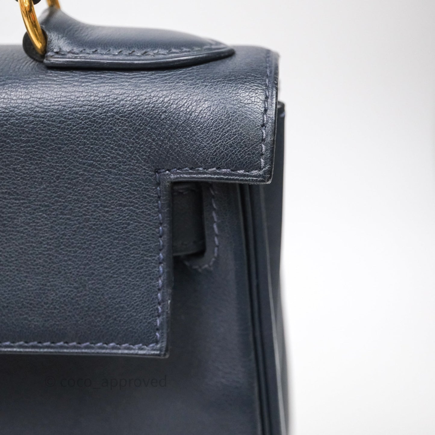 Hermes Kelly 28 Retourne Bleu Nuit 2Z Gold Hardware
