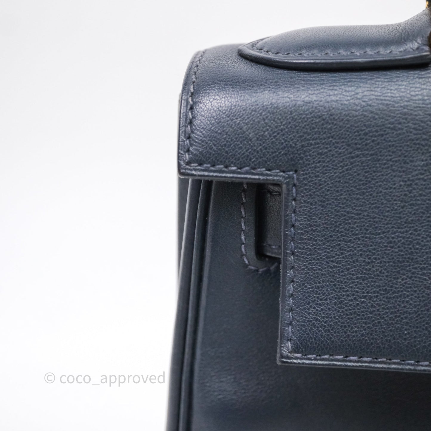 Hermes Kelly 28 Retourne Bleu Nuit 2Z Gold Hardware