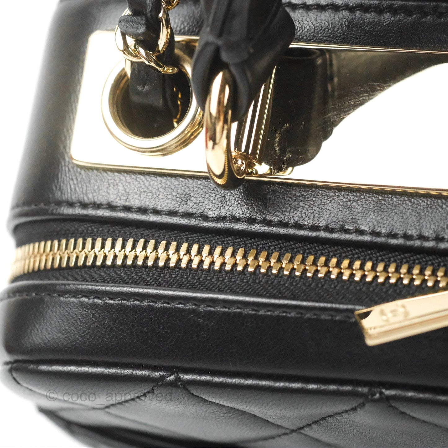 Chanel Quilted Small Trendy CC Bowling Bag Black Lambskin Gold Hardware