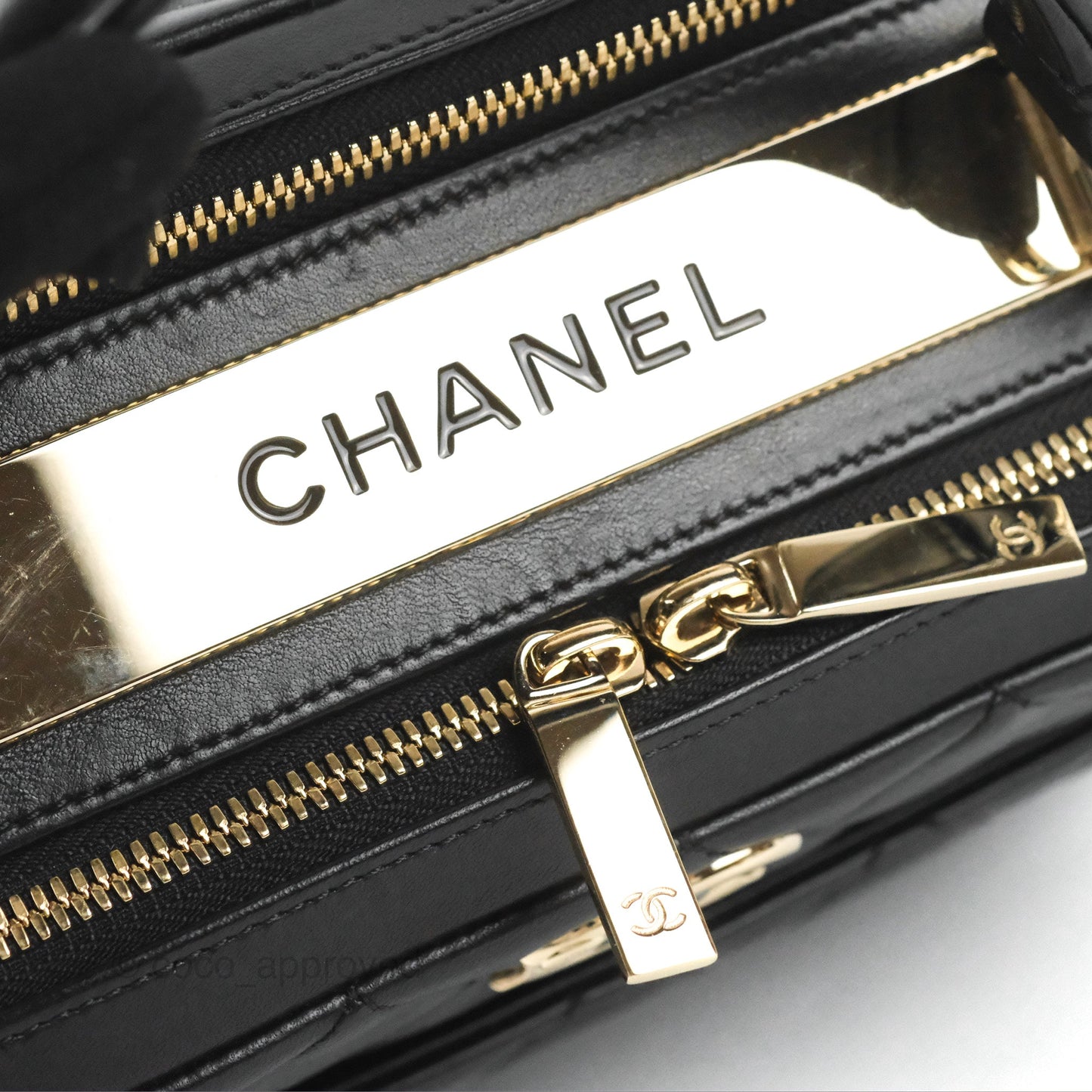 Chanel Quilted Small Trendy CC Bowling Bag Black Lambskin Gold Hardware