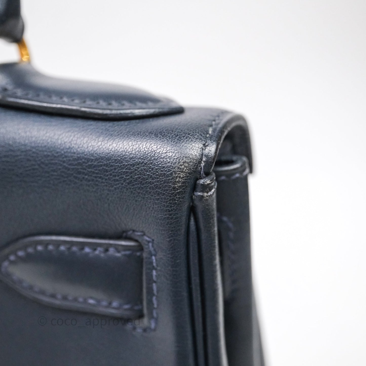 Hermes Kelly 28 Retourne Bleu Nuit 2Z Gold Hardware
