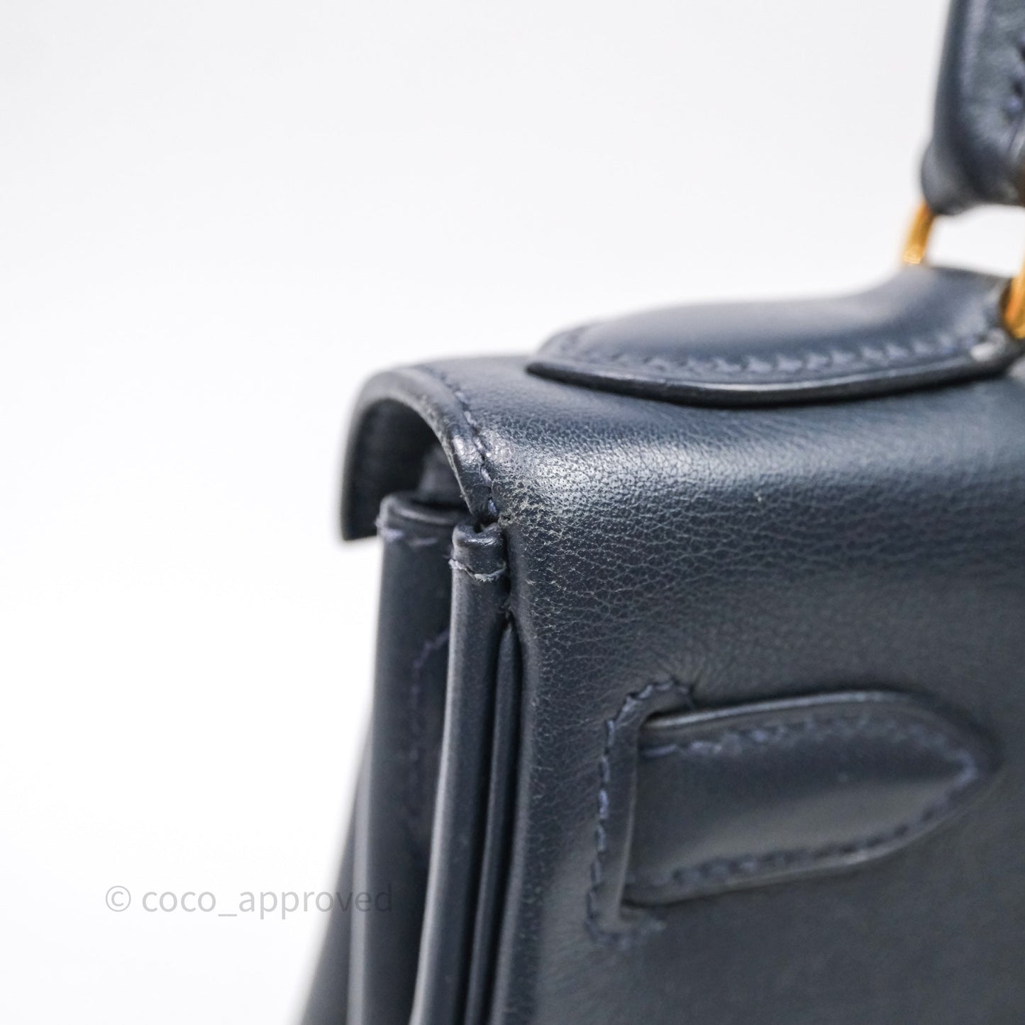 Hermes Kelly 28 Retourne Bleu Nuit 2Z Gold Hardware