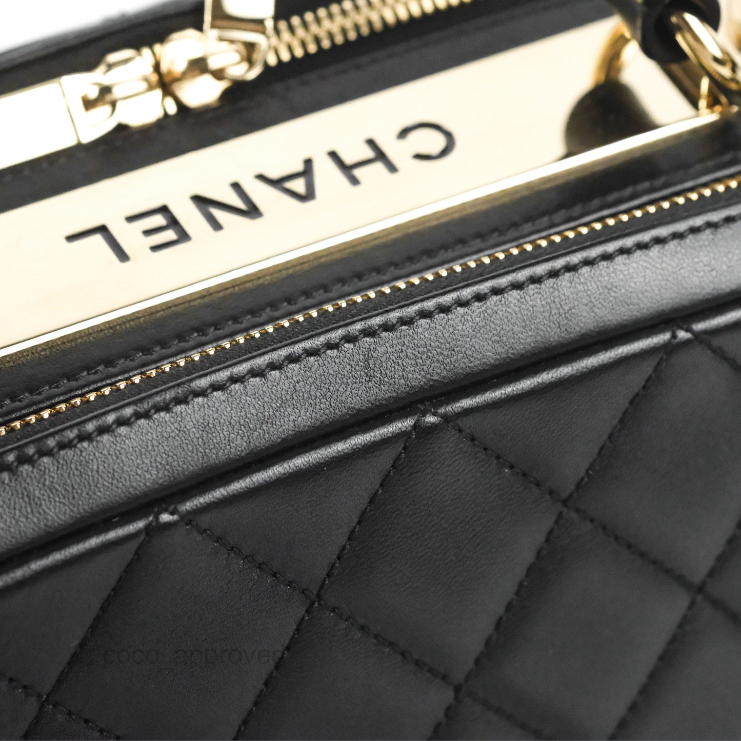 Chanel Quilted Small Trendy CC Bowling Bag Black Lambskin Gold Hardware
